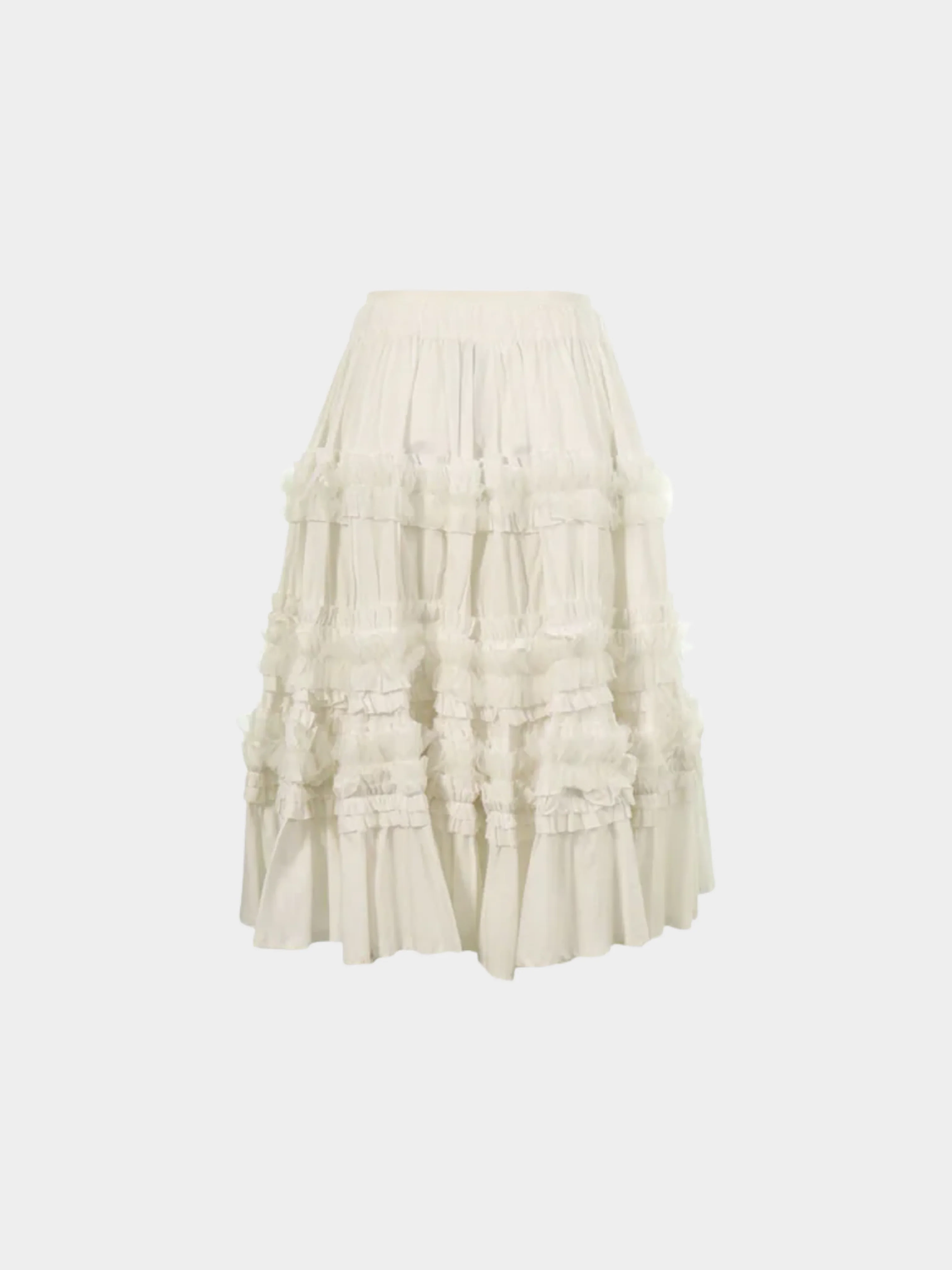 Comme des Garçons AW 2018 Cream Tiered Ruffle Skirt - Image 2