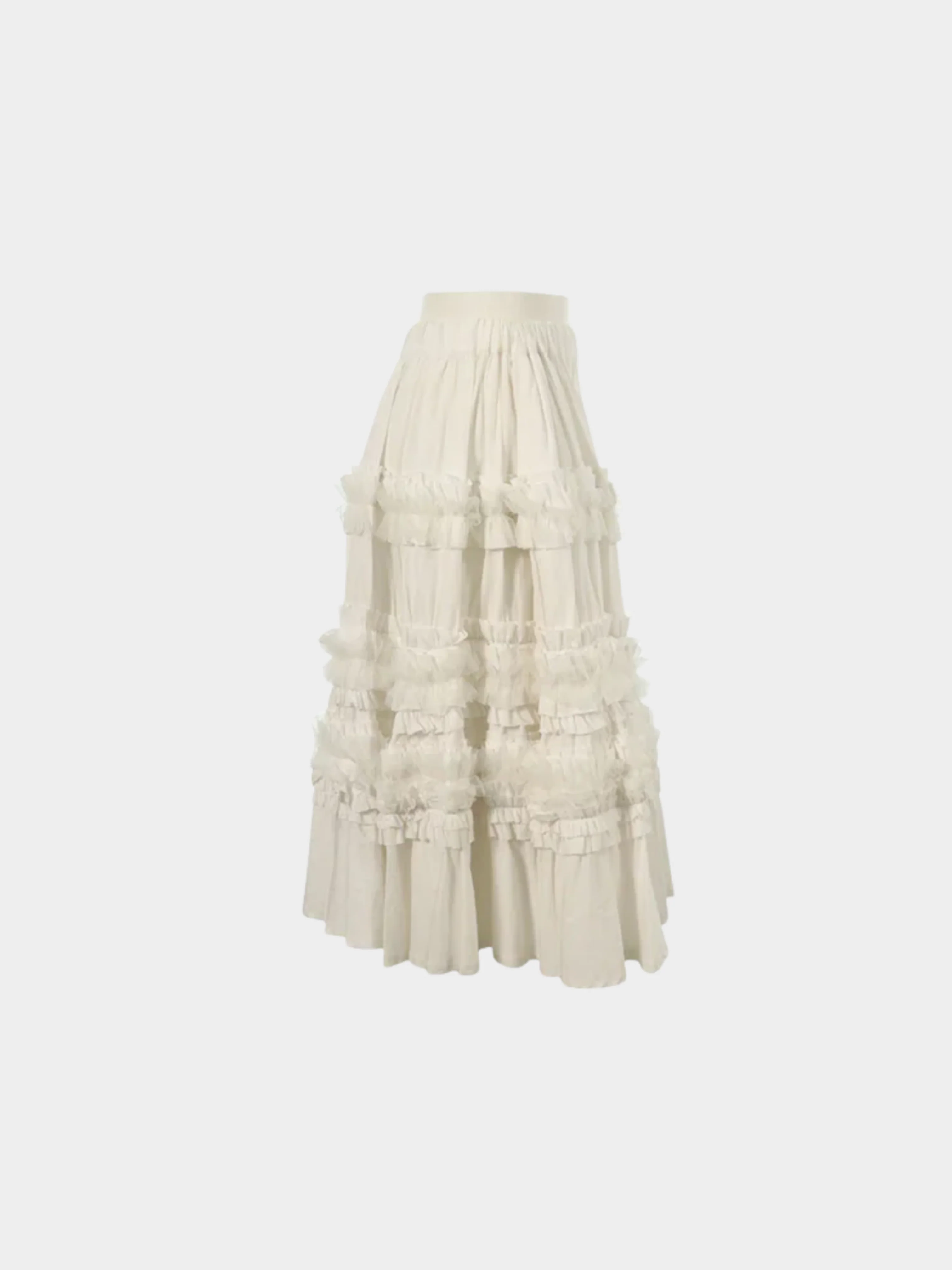 Comme des Garçons AW 2018 Cream Tiered Ruffle Skirt - Image 3