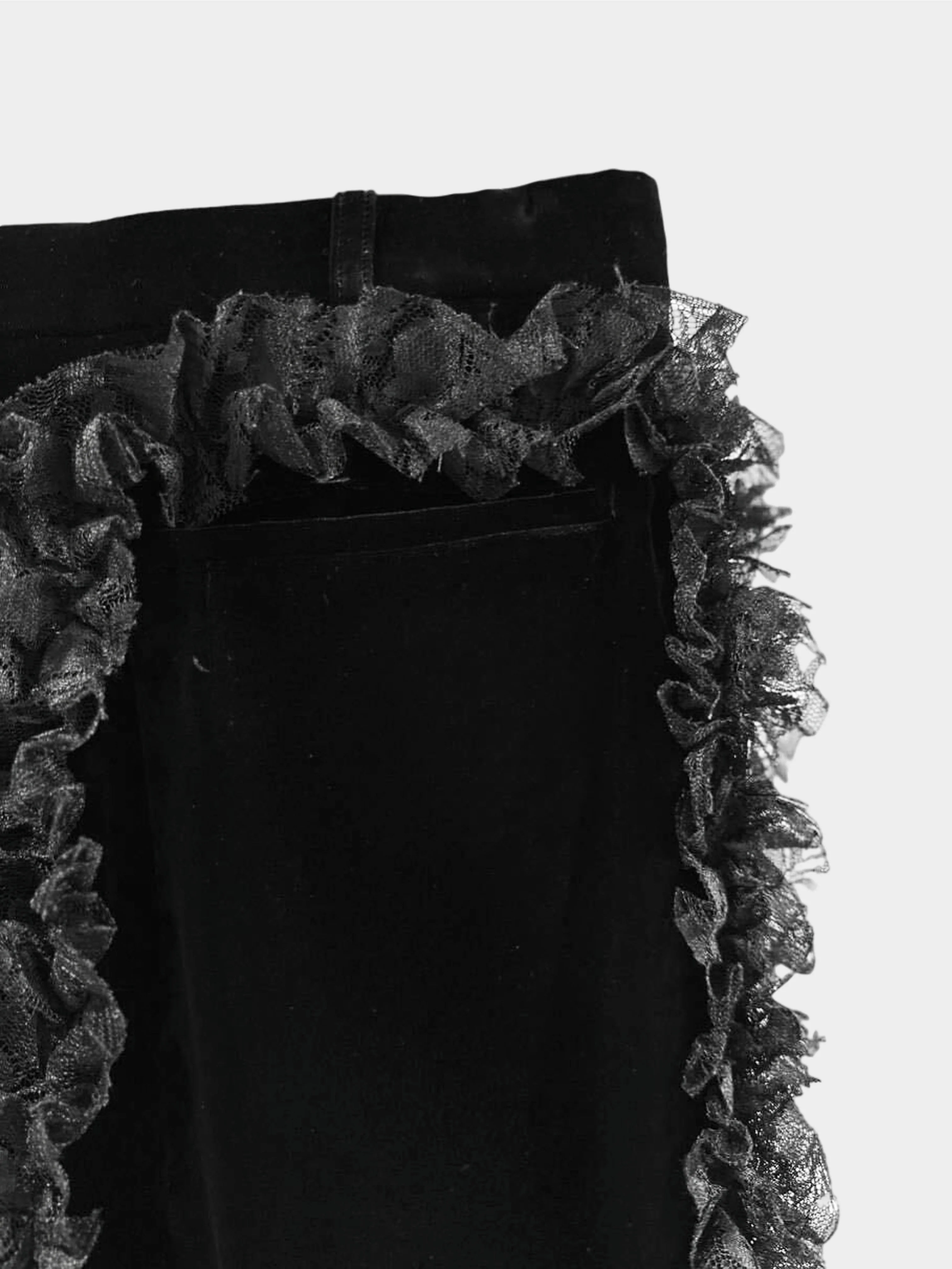Comme des Garçons FW 2015 Black Wide Leg Frilled Pants - Image 3