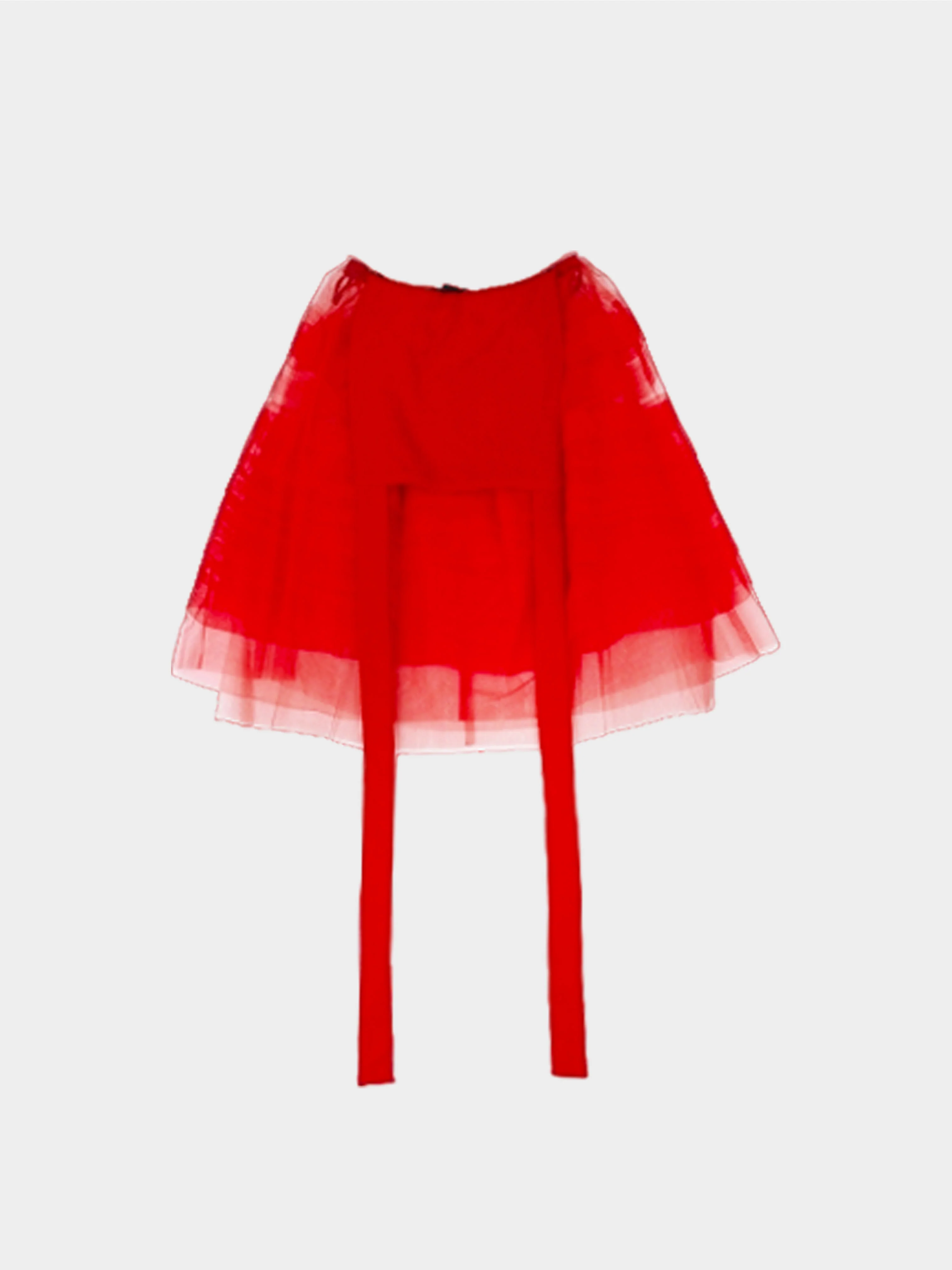 Comme des Garçons 2010s Red Ruffled Tulle Dress - Image 2