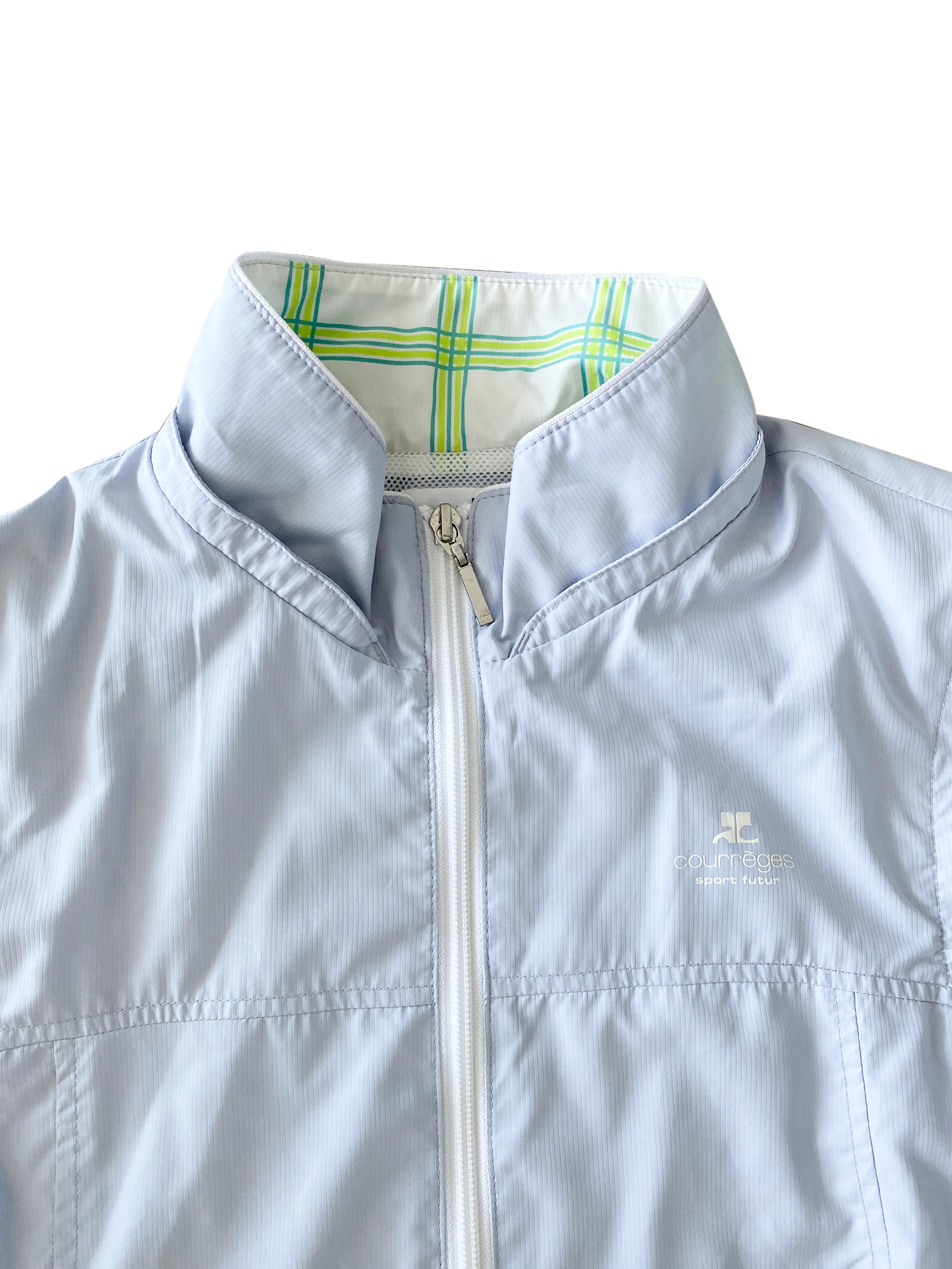Courrèges 1990s Nylon Blue Bomber - Image 3