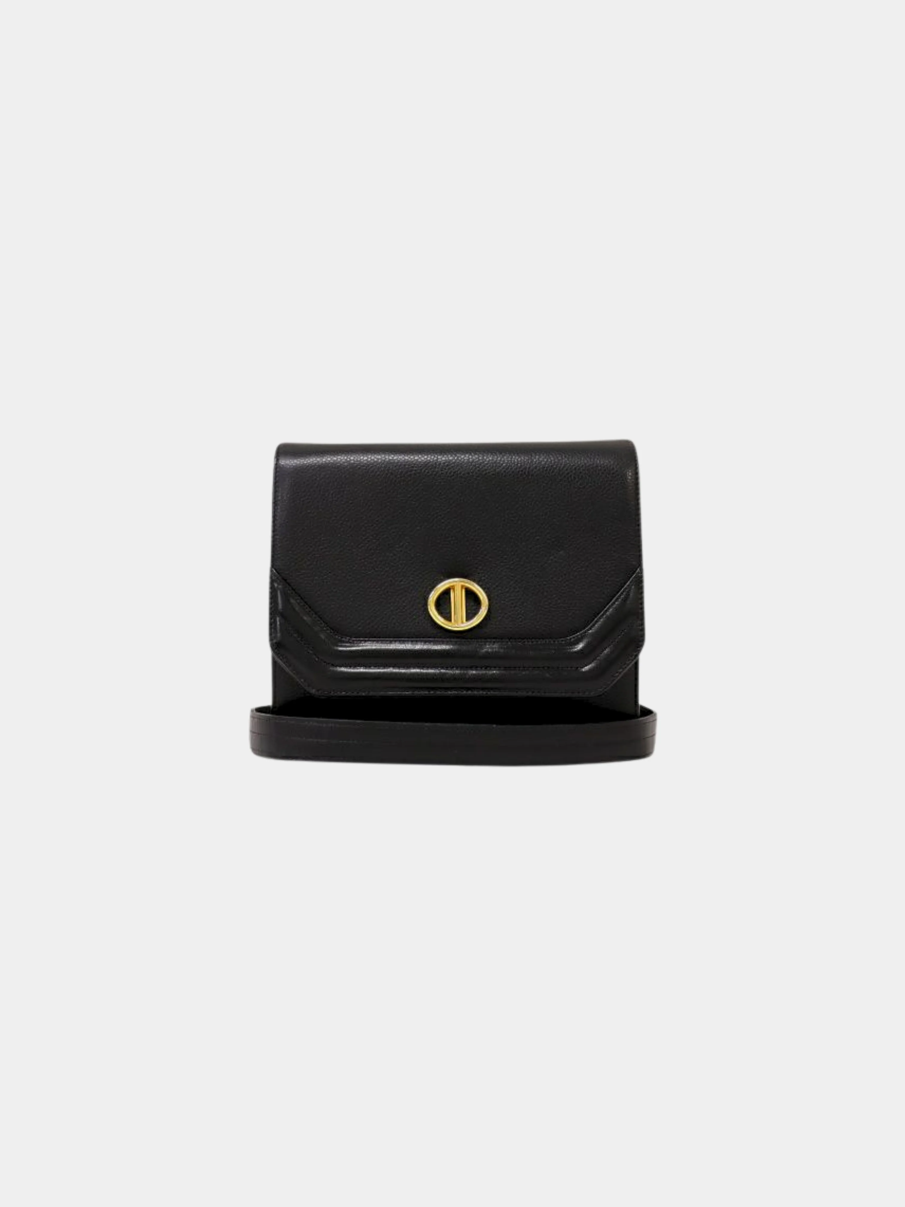Christian Dior 2000s Black Push-Lock Leather Shoulder Bag