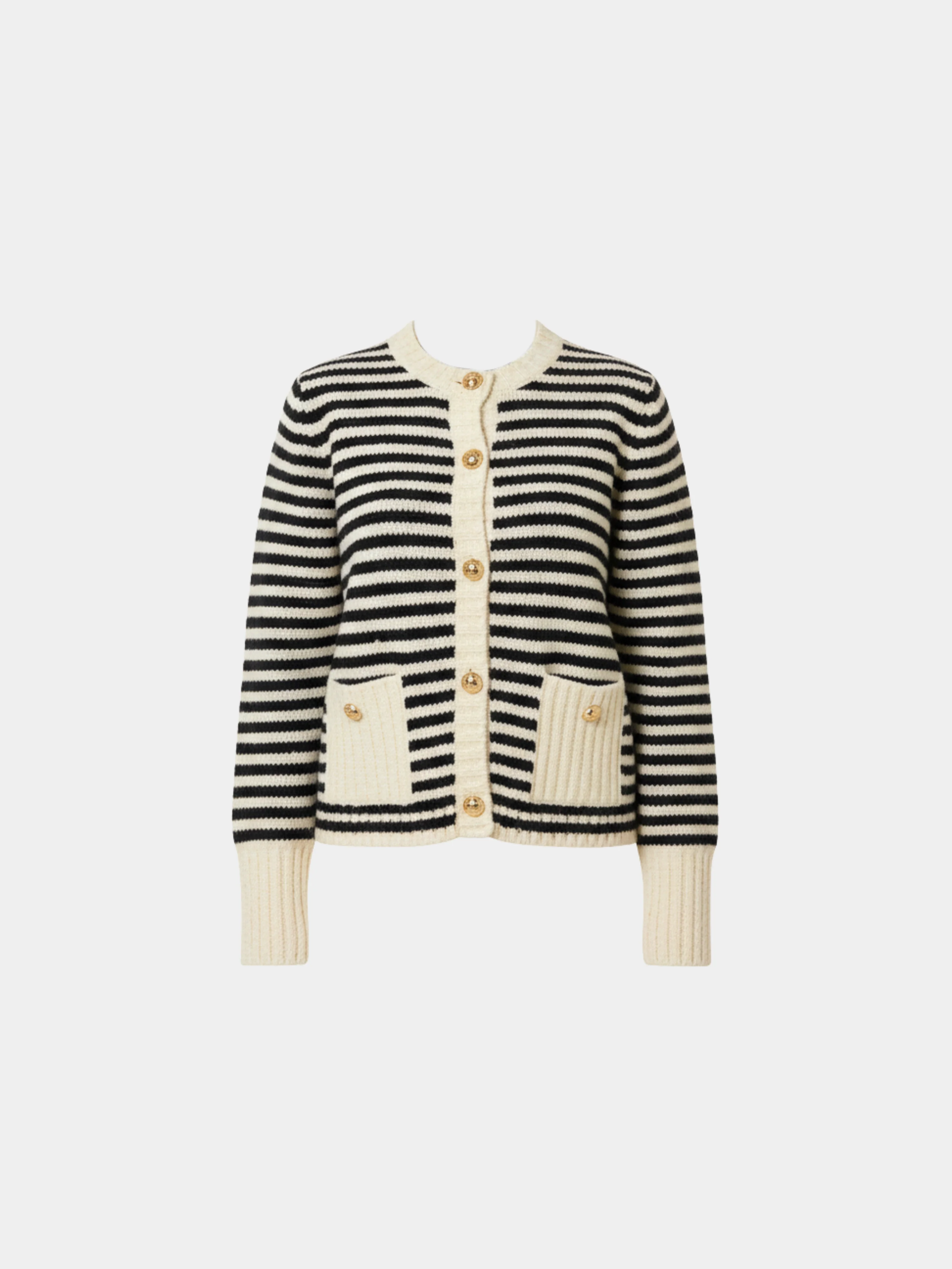 Christian Dior 2010s White Black Wool Mohair Cotton Cardigan