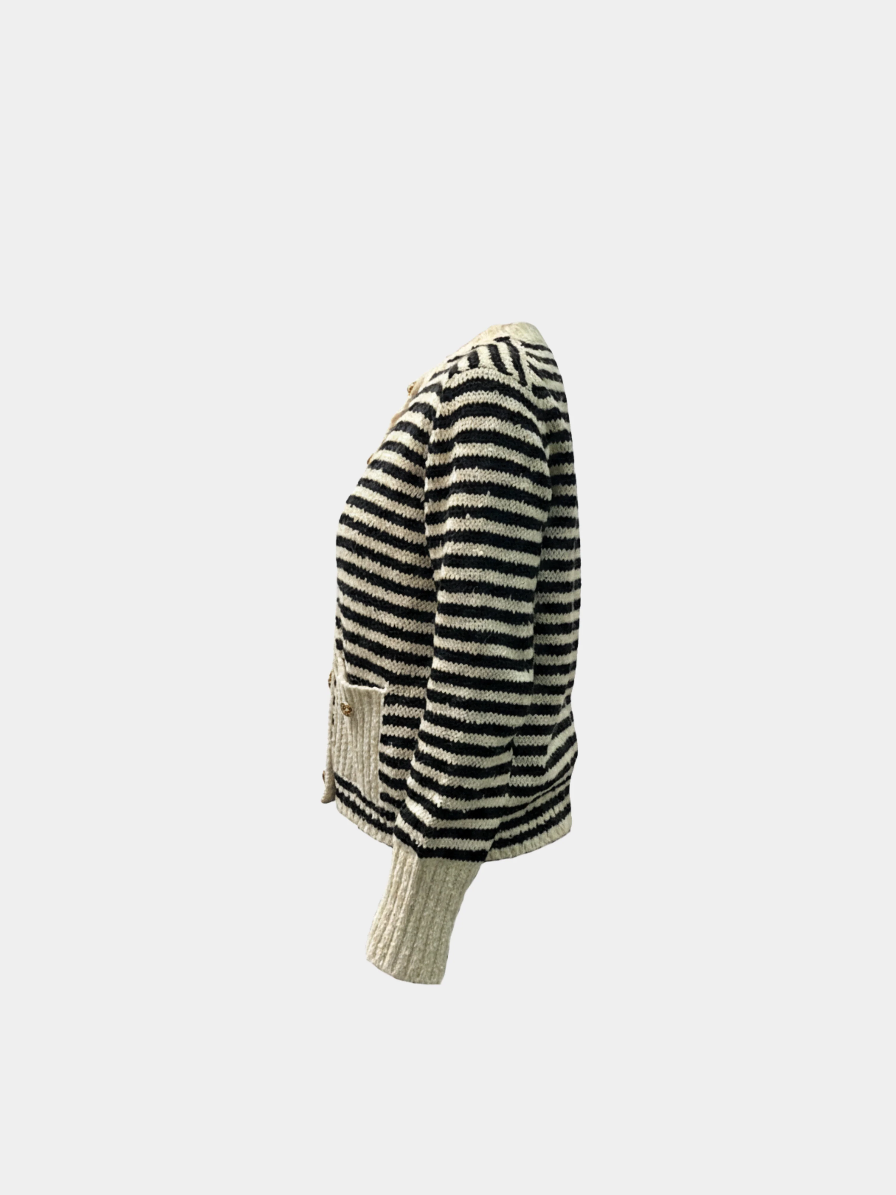 Christian Dior 2010s White Black Wool Mohair Cotton Cardigan - Image 2