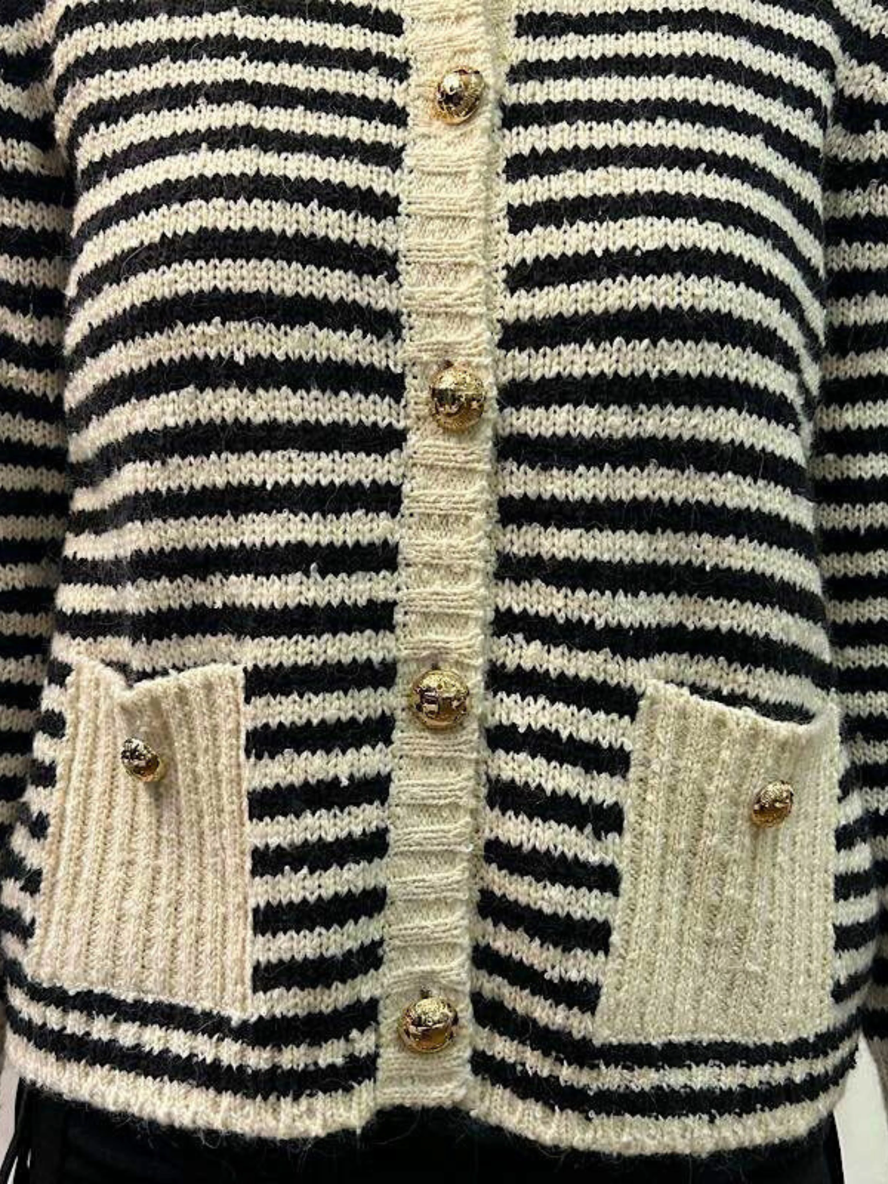 Christian Dior 2010s White Black Wool Mohair Cotton Cardigan - Image 5