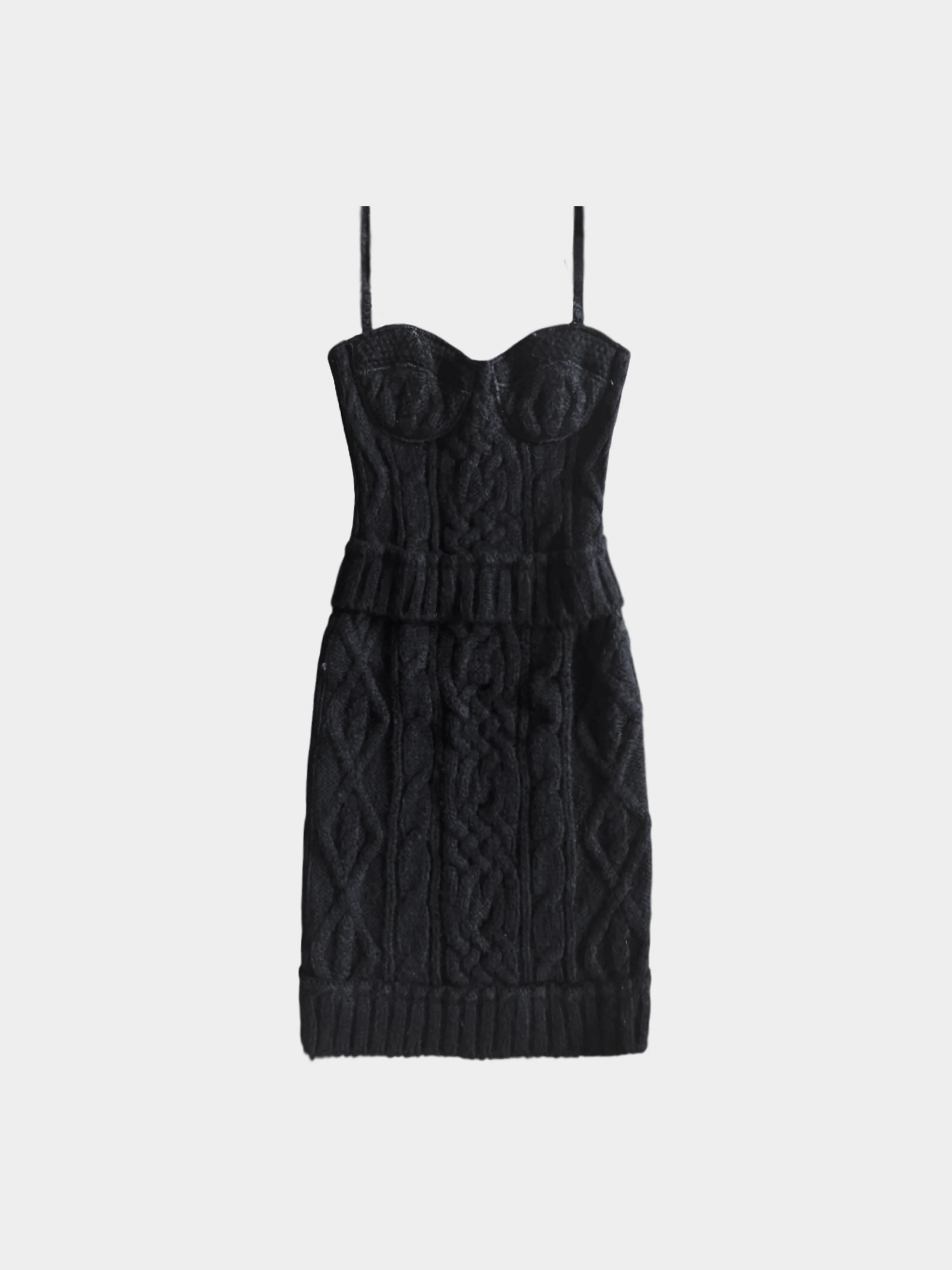 Dolce and Gabbana FW 2010 Black Knitted Bustier Dress