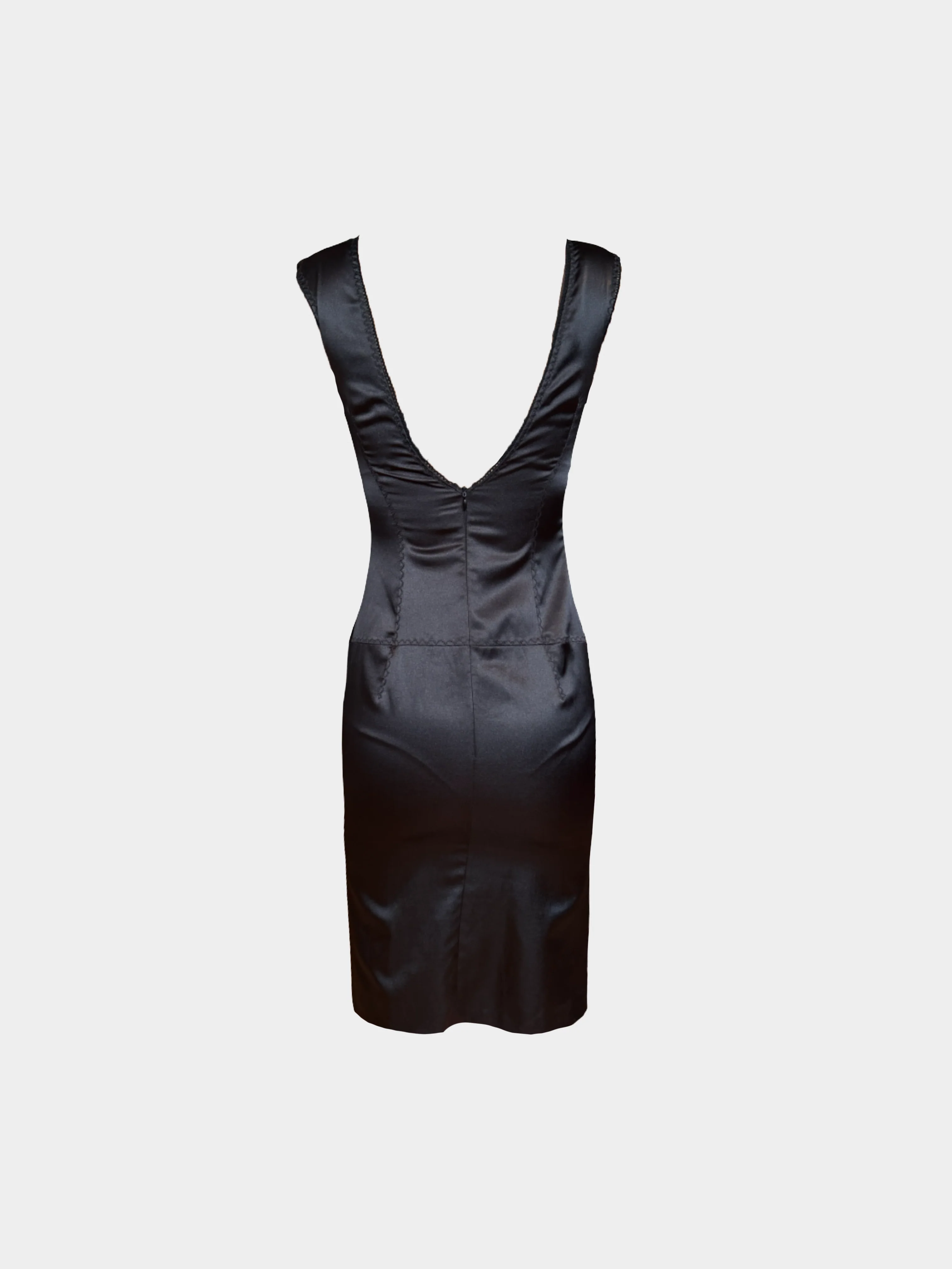 Dolce and Gabbana 2000s Black Lace Cutout Midi Dress - Image 2