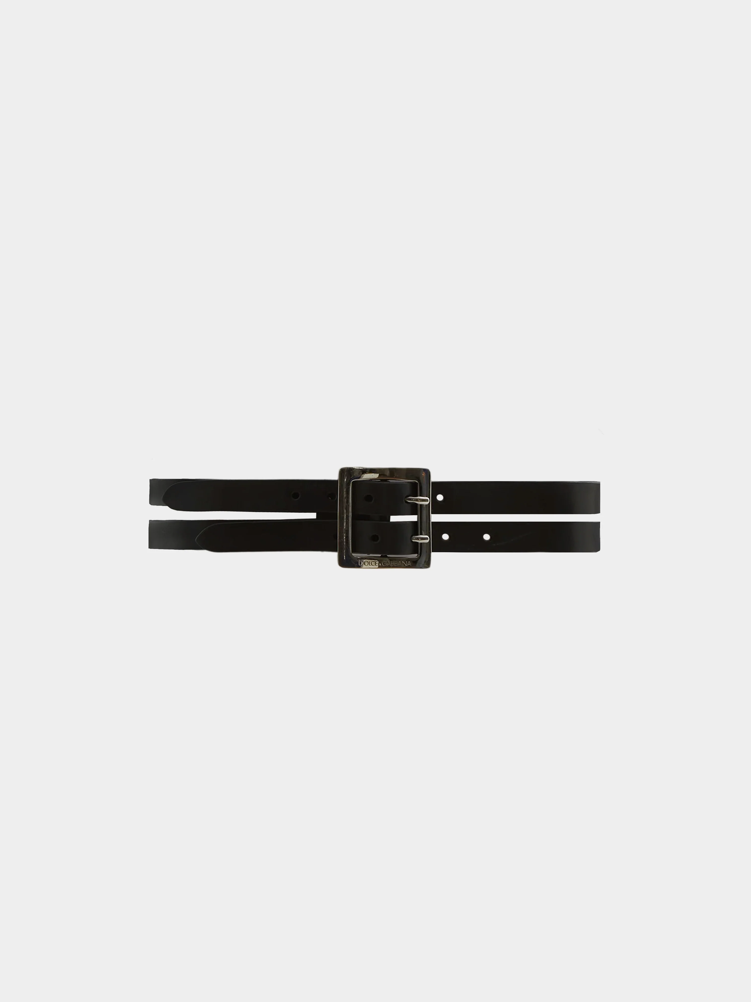 Dolce and Gabbana 2000s Black Leather Double Belt