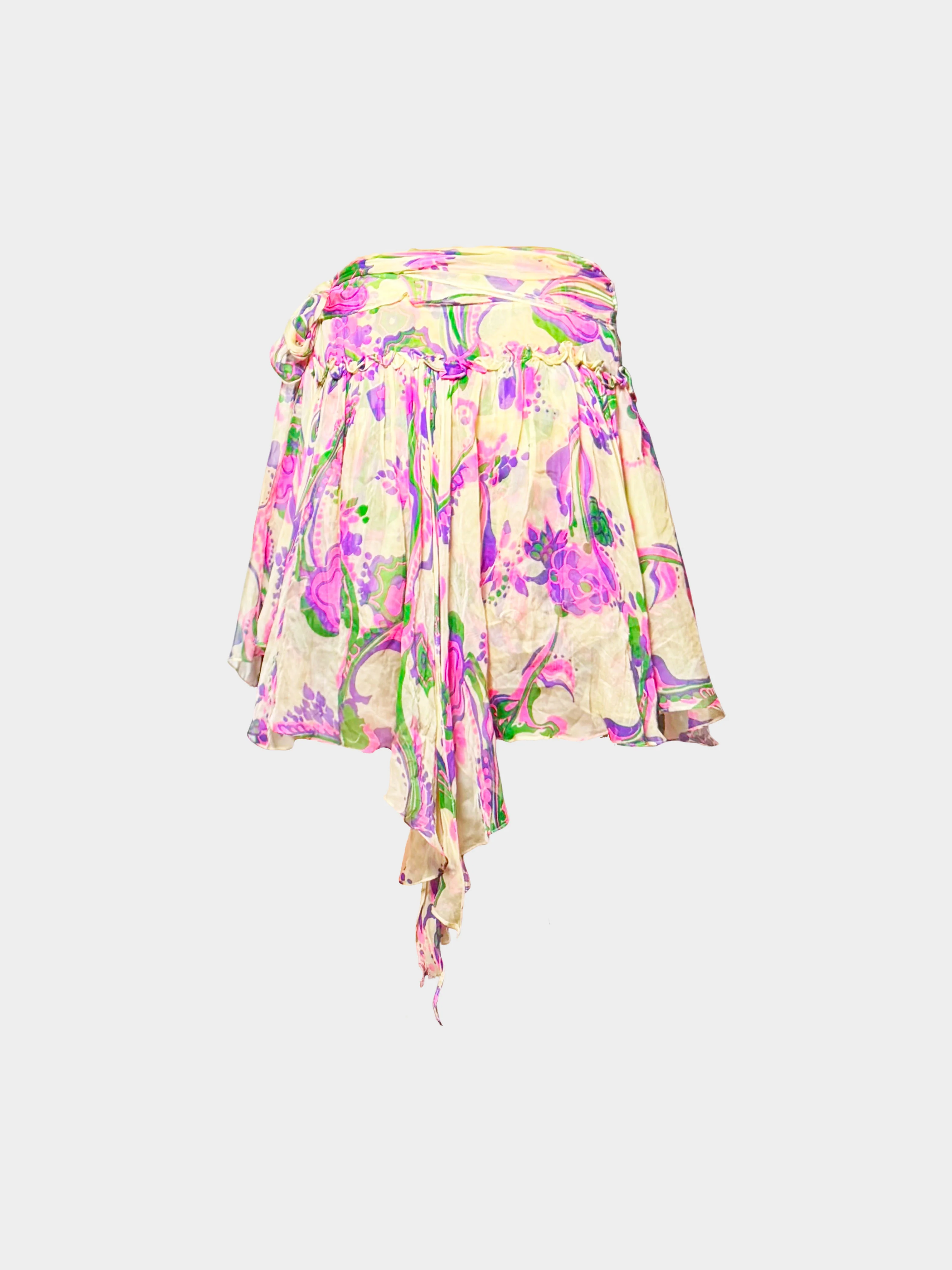Dolce and Gabbana 2000s Floral Asymmetrical Skirt - Image 2
