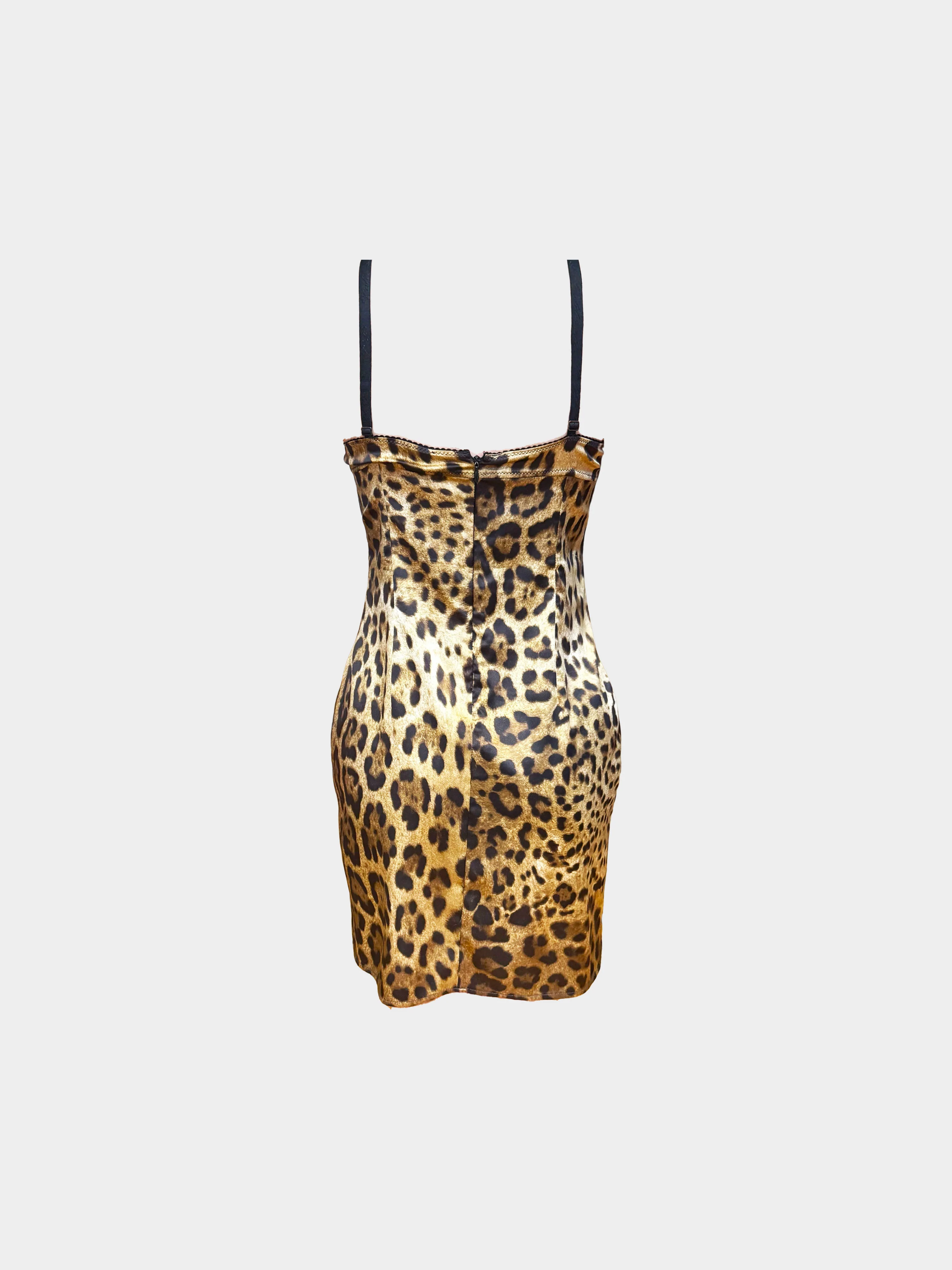 Dolce and Gabbana 2000s Leopard Print Fitted Bustier Dress - Image 2