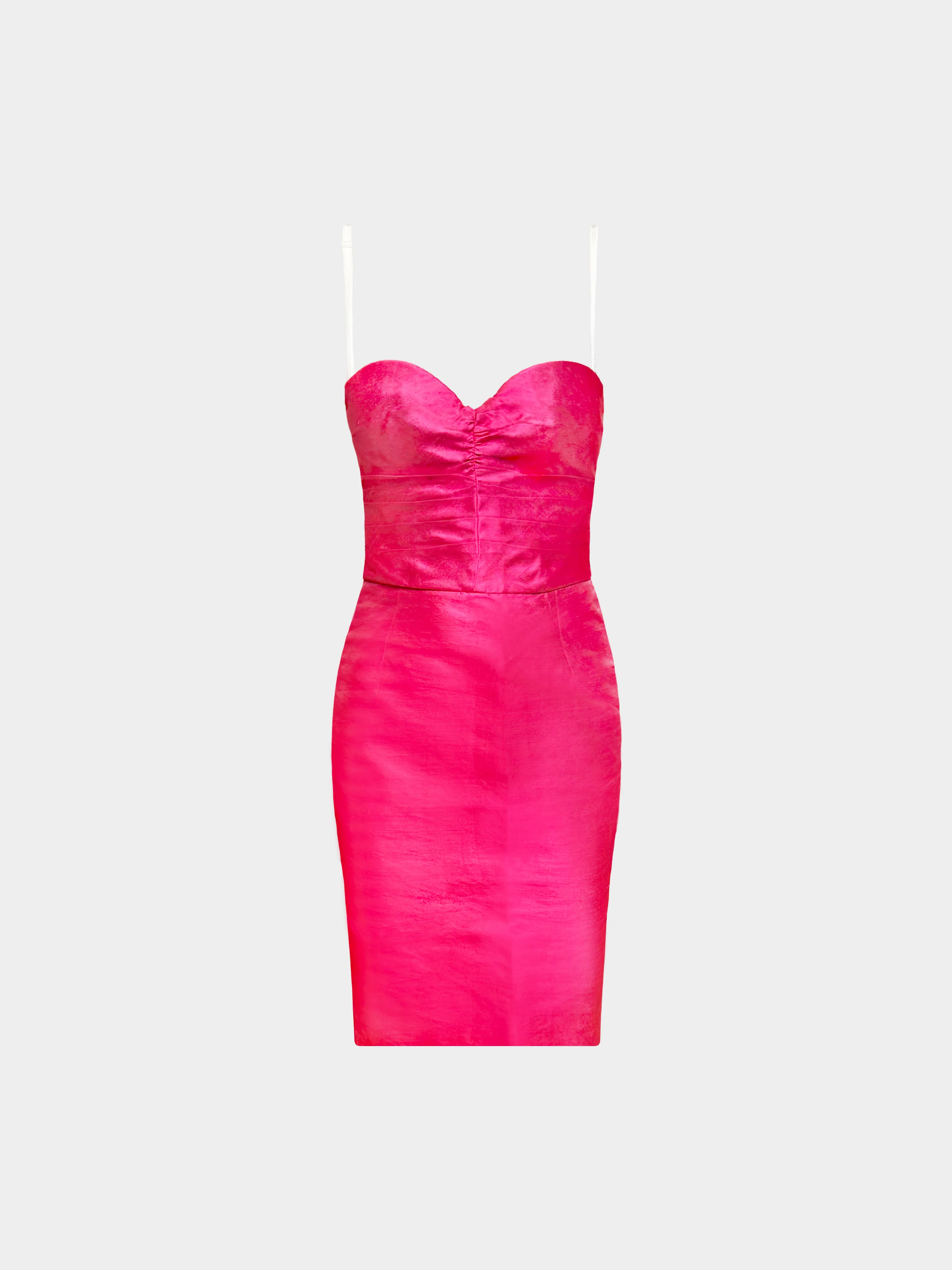 Dolce and Gabbana 2000s Pink Satin Bustier Corset Dress