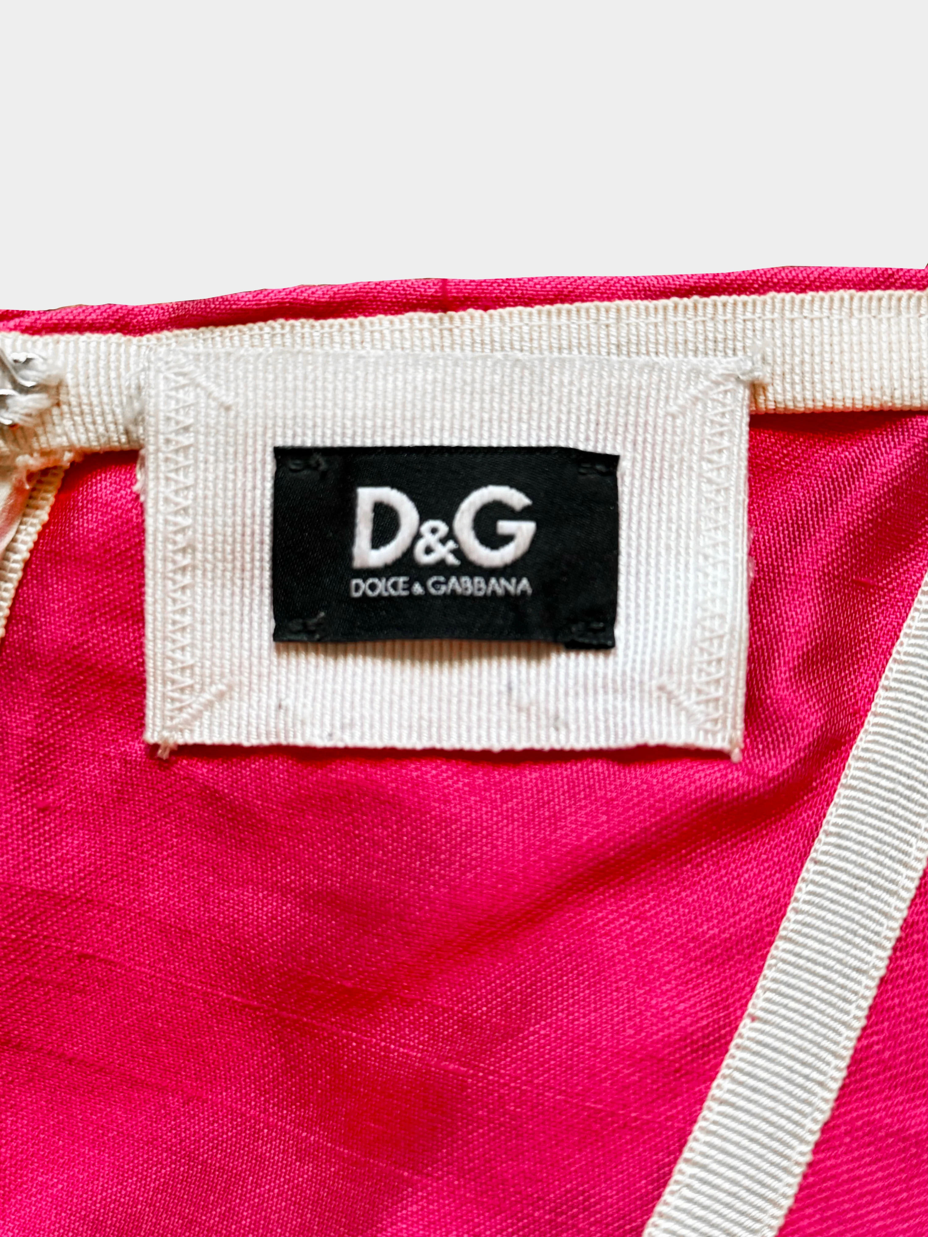Dolce and Gabbana 2000s Pink Satin Bustier Corset Dress - Image 3