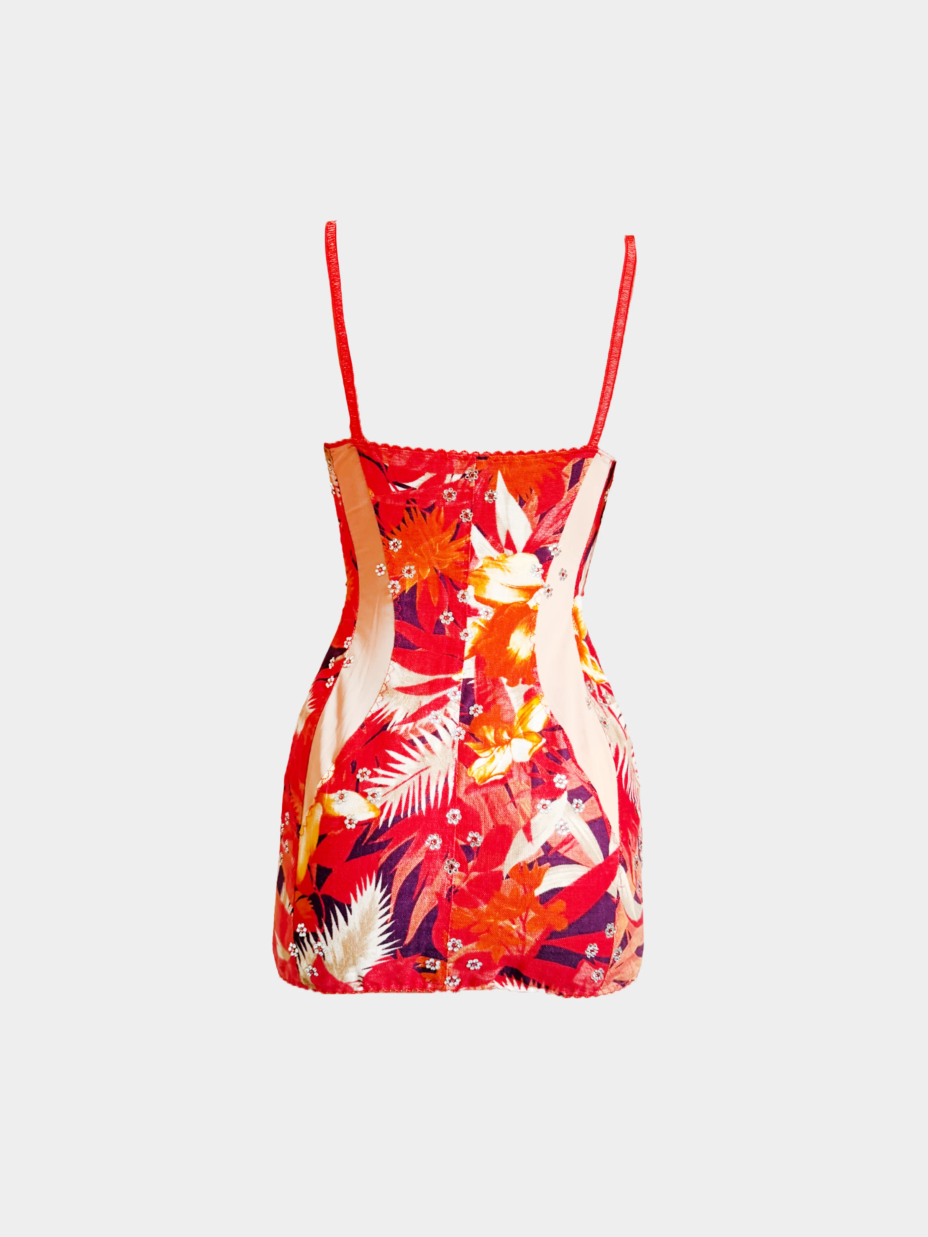 Dolce and Gabbana 2000s Red Graphic Printed Bodycon Dress - Image 2