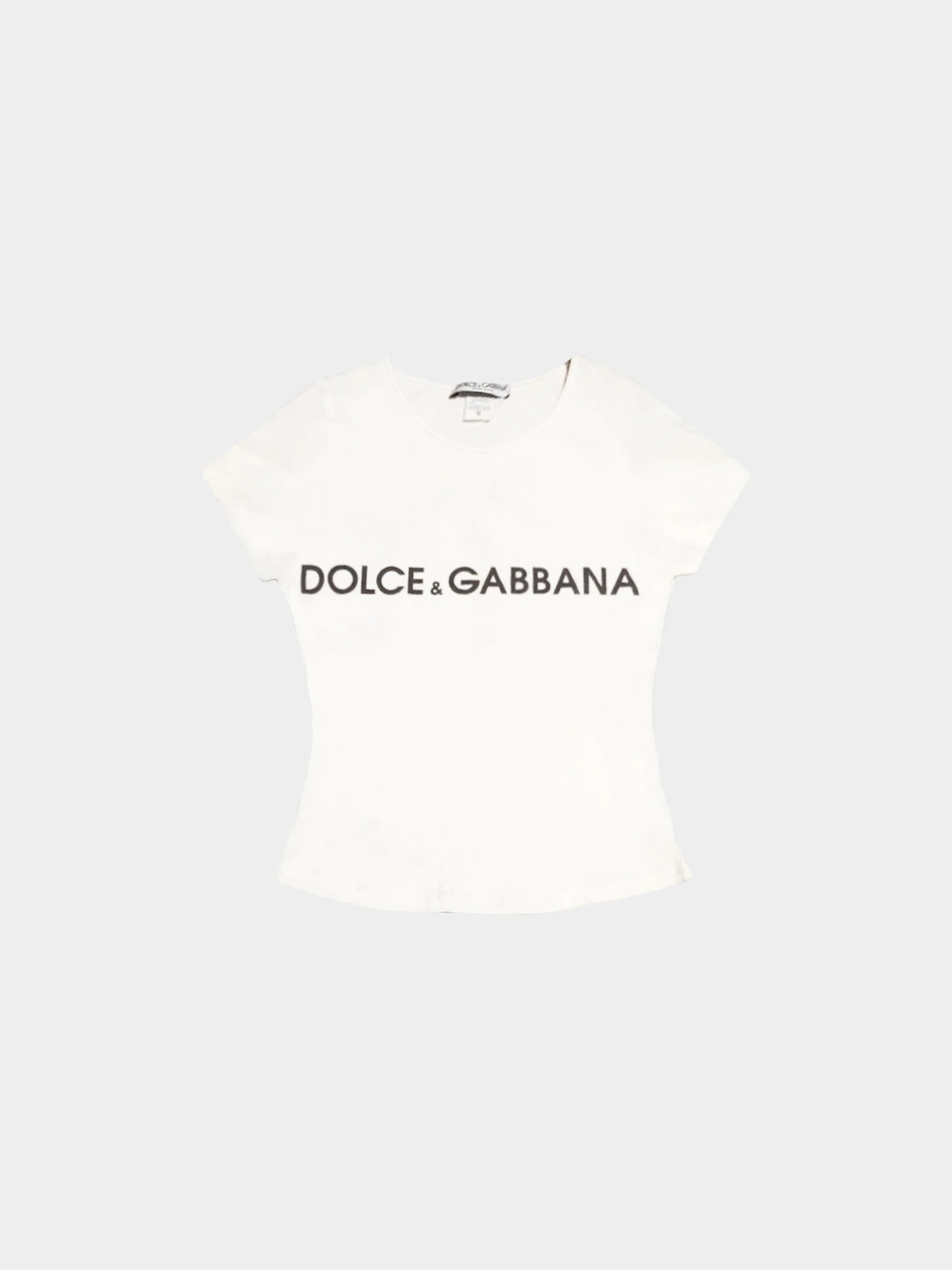 Dolce and Gabbana 2000s White Cotton Logo Top