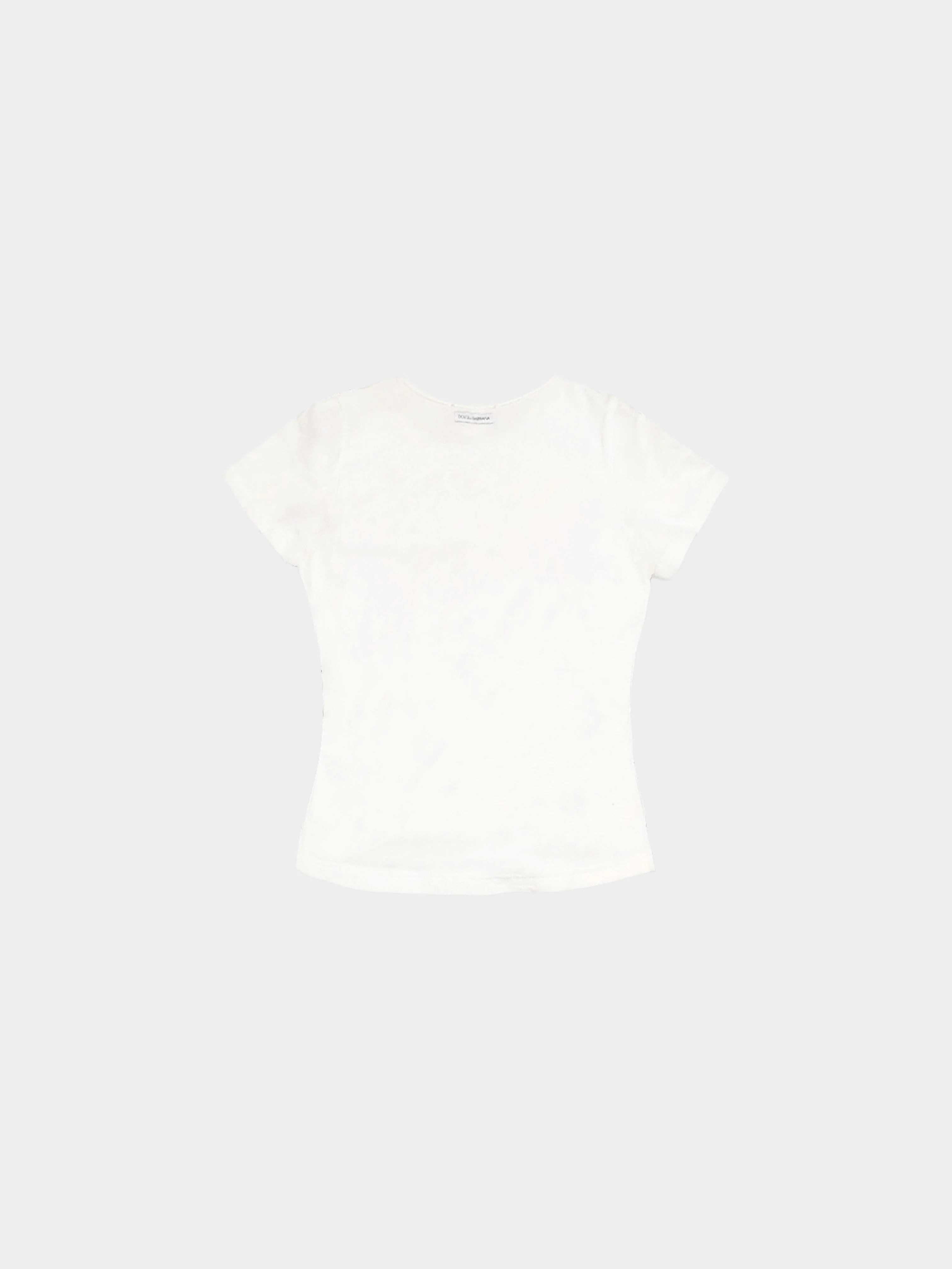 Dolce and Gabbana 2000s White Cotton Logo Top - Image 2