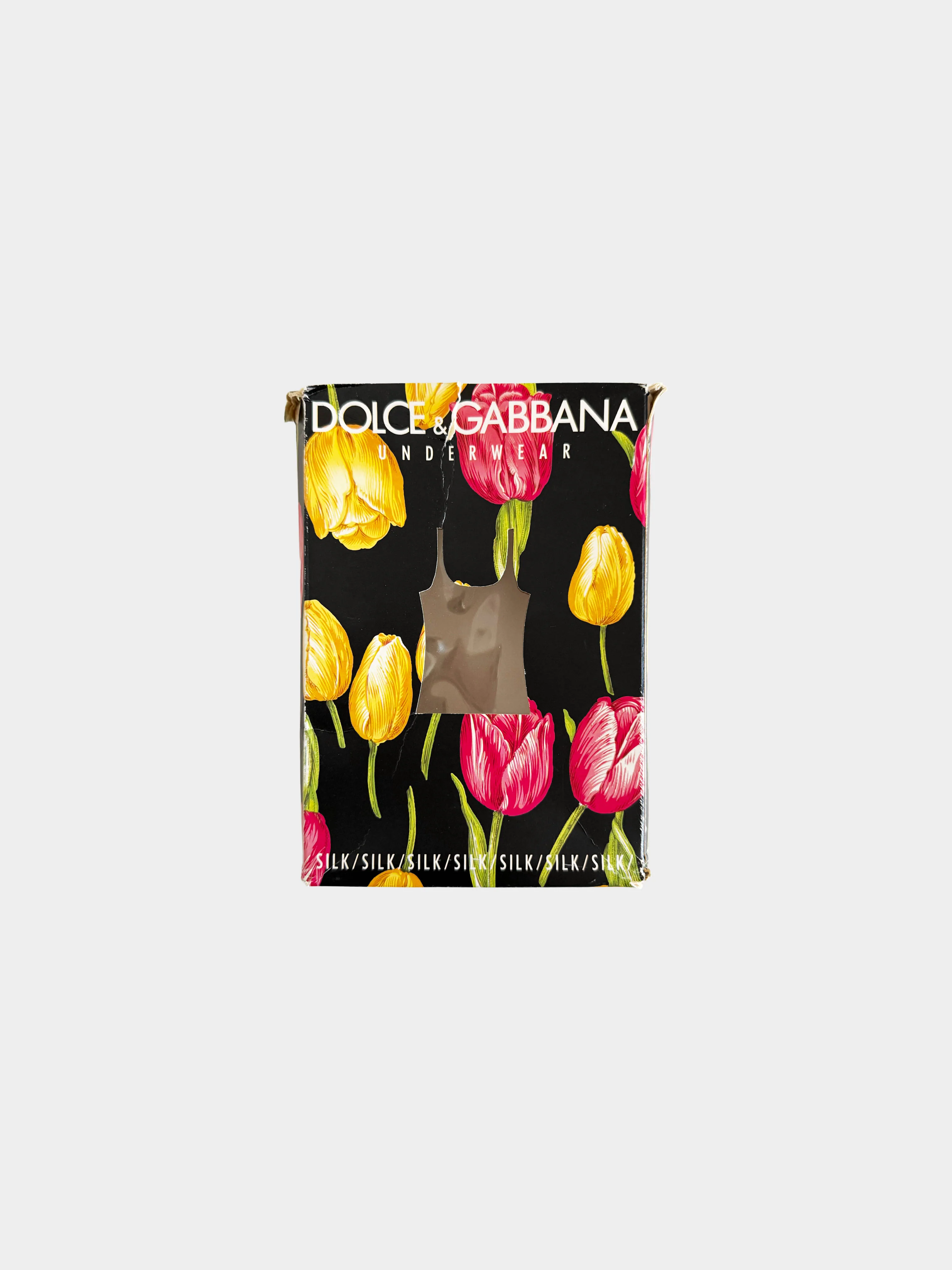 Dolce and Gabbana 2000s Yellow and Pink Tulips Printed Silk Cami Top - Image 4
