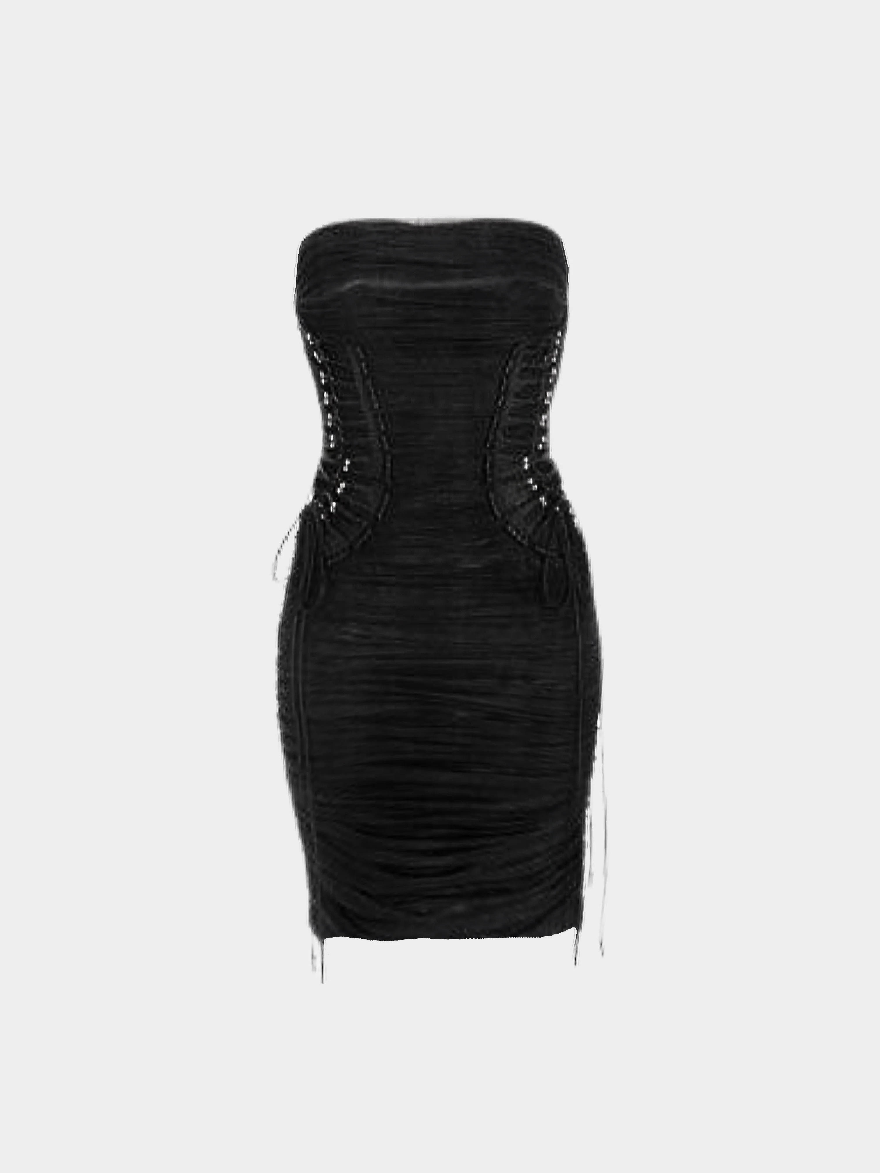 Dolce and Gabbana 2009 Black Mesh Corset Mini Dress
