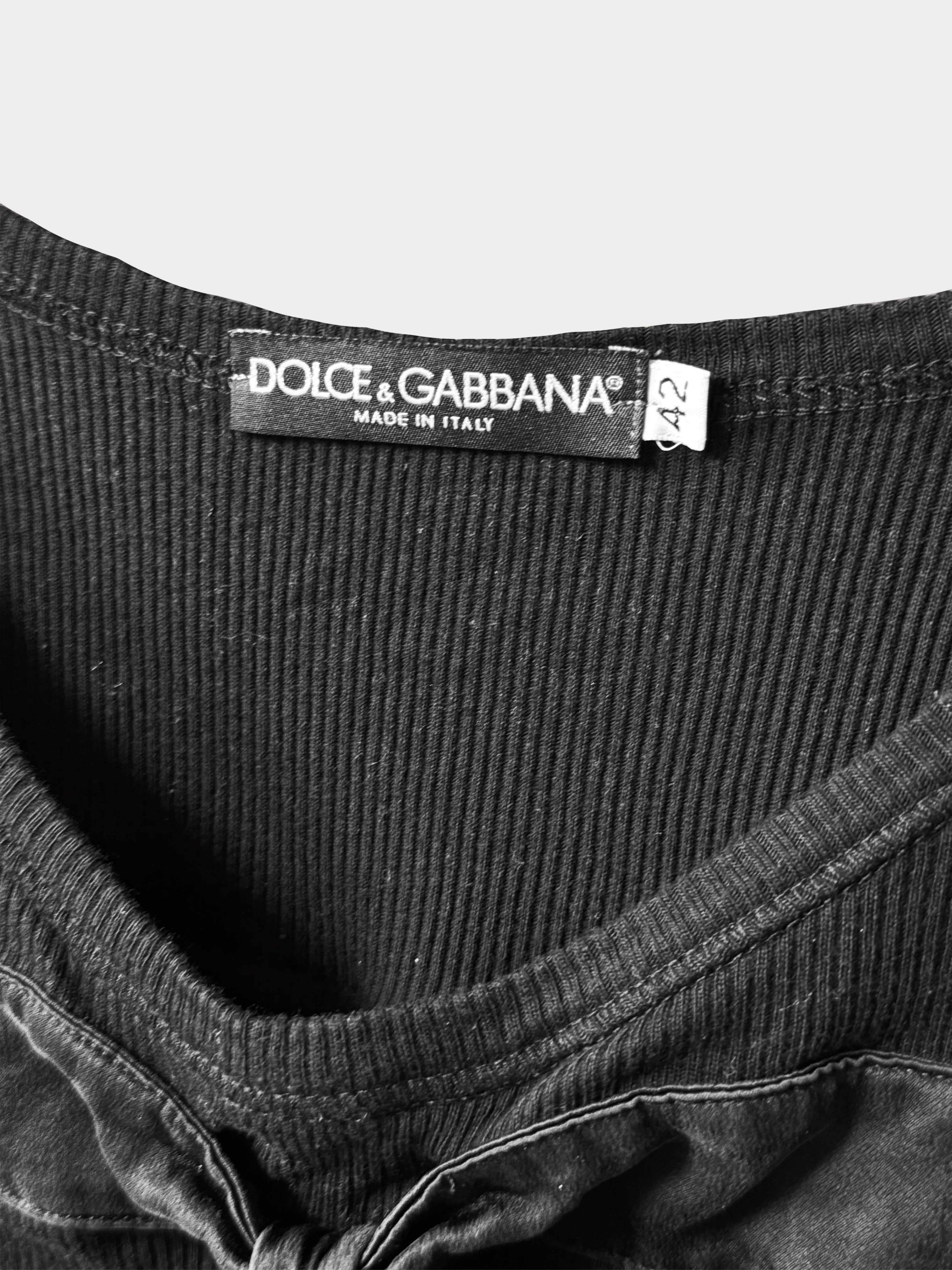 Dolce and Gabbana 2000s Black Bow Tank Top - Image 3