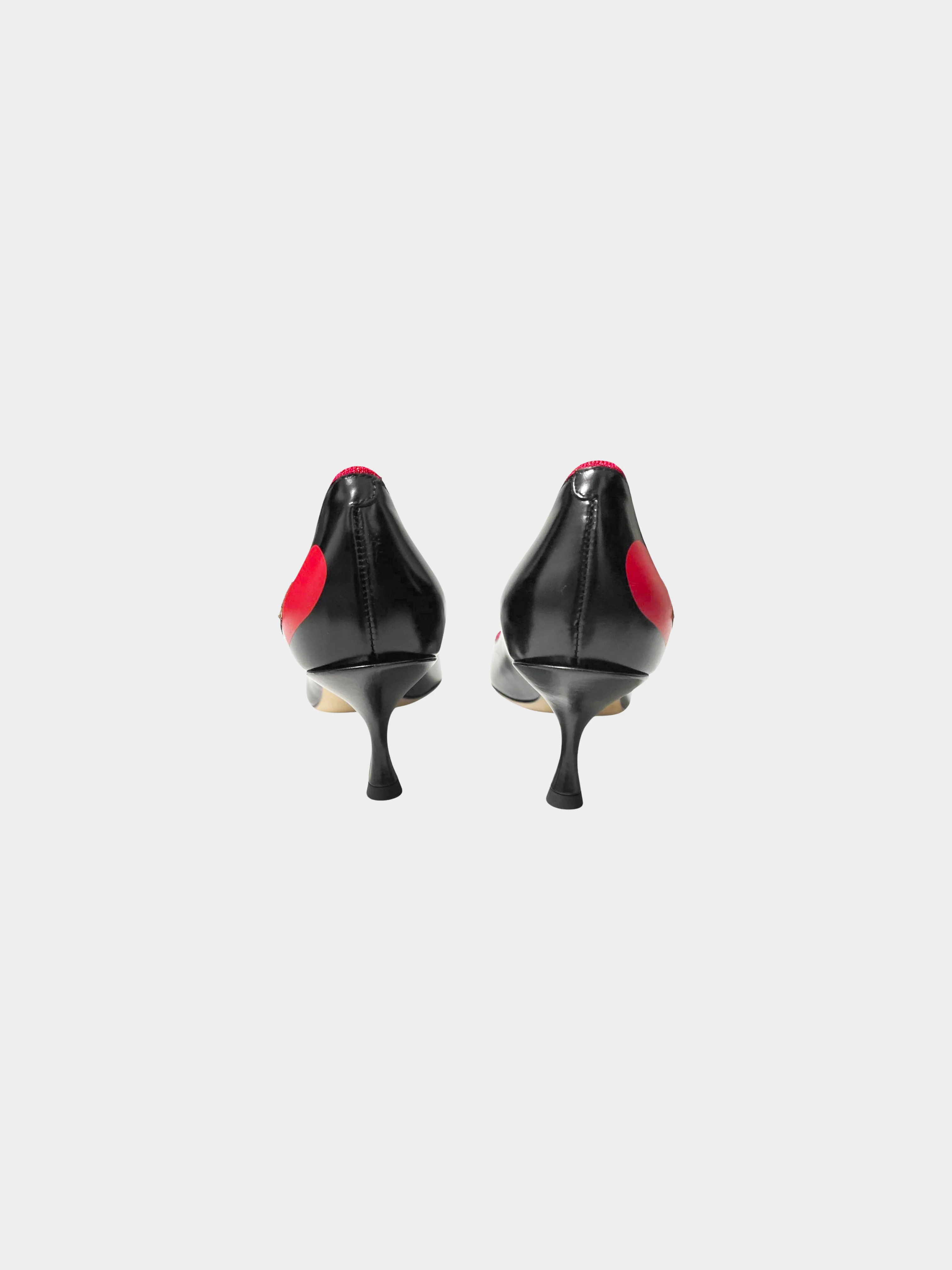 Dolce and Gabbana 2020s Black Leather L'amore e Bellezza Pumps - Image 7