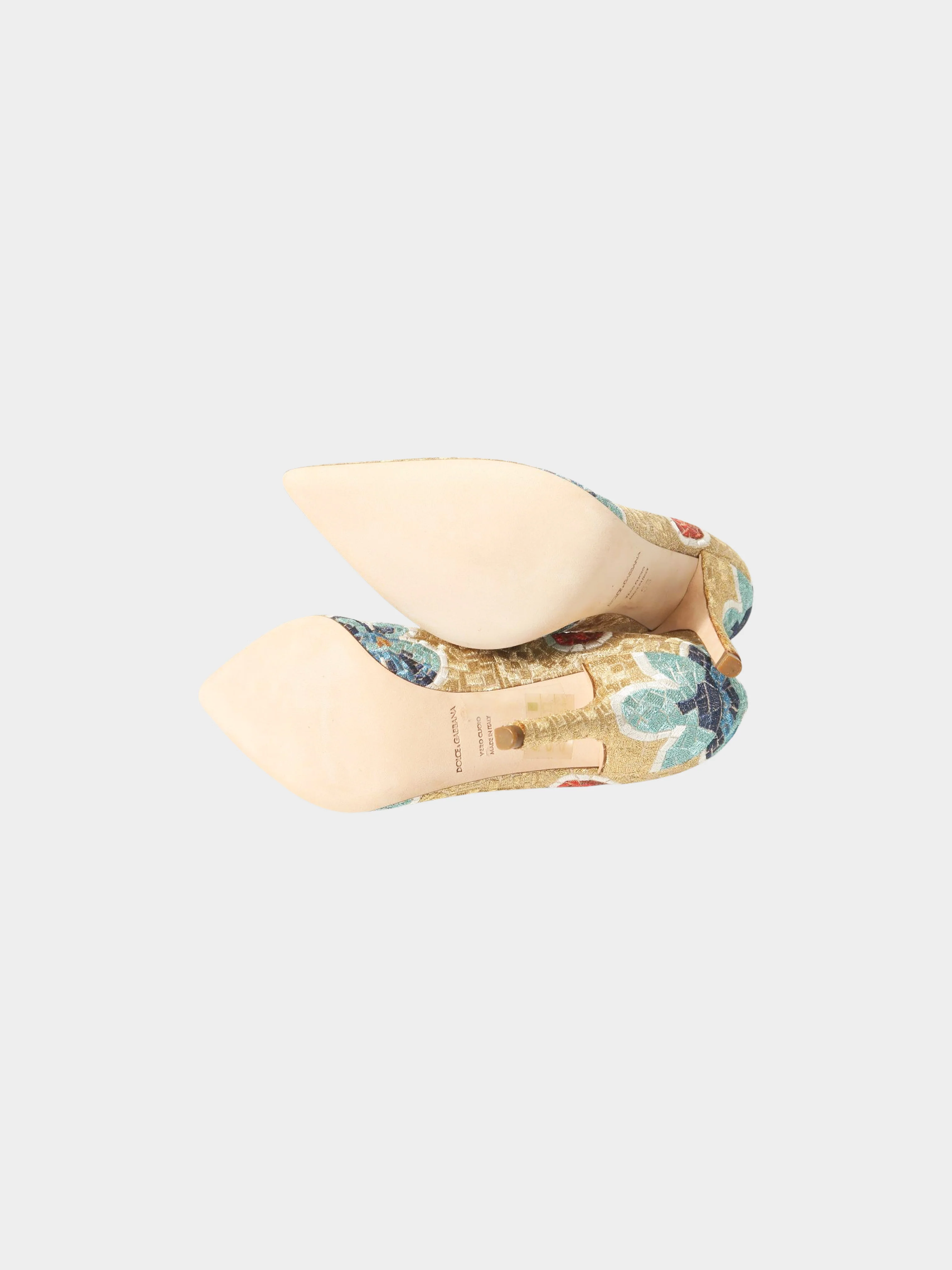 Dolce and Gabbana 2010s Multicolor Floral Embroidered Pumps - Image 4