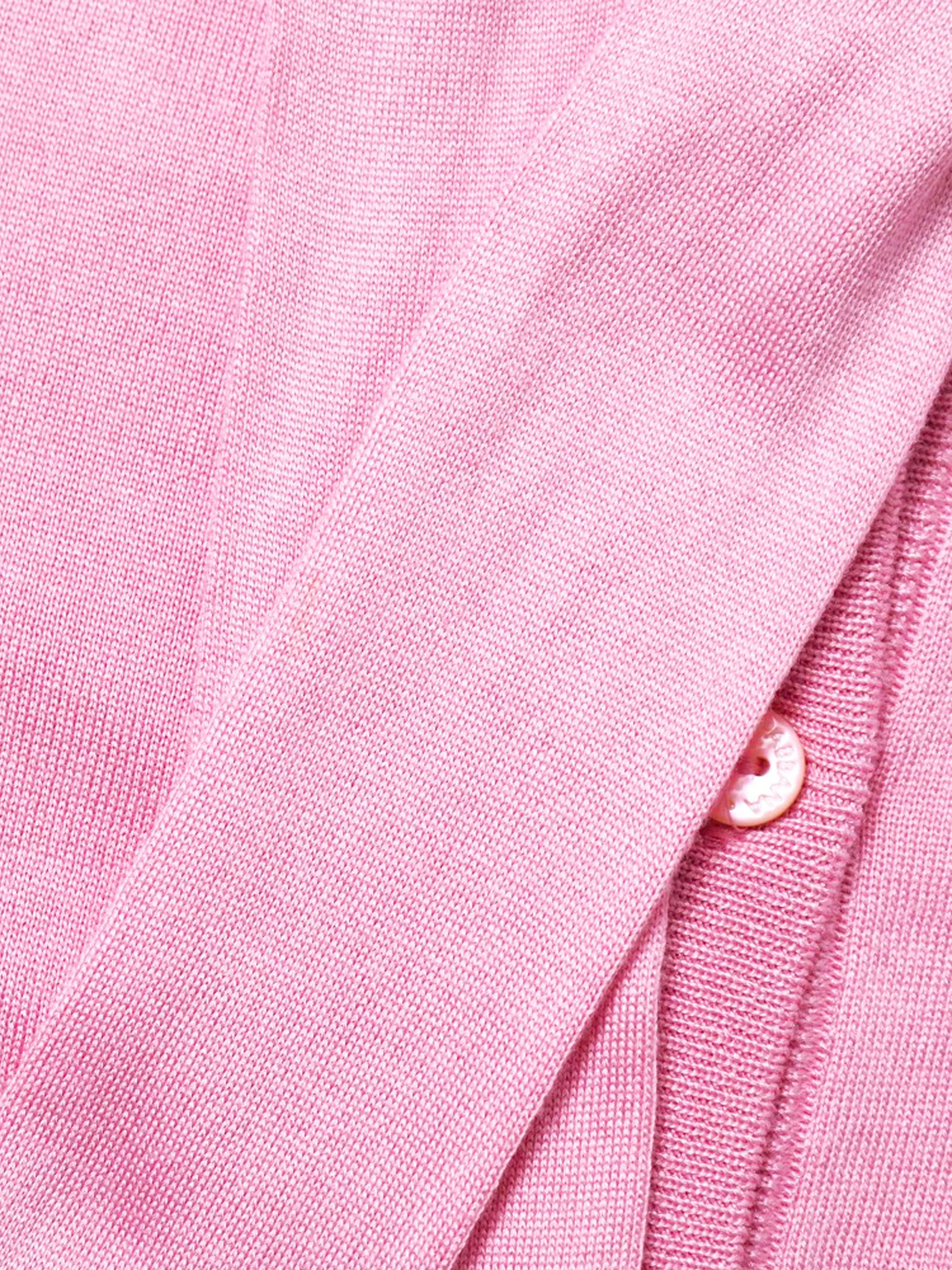 Dolce and Gabbana 2010s Pink Silk Ascot Collar Knit Top - Image 5