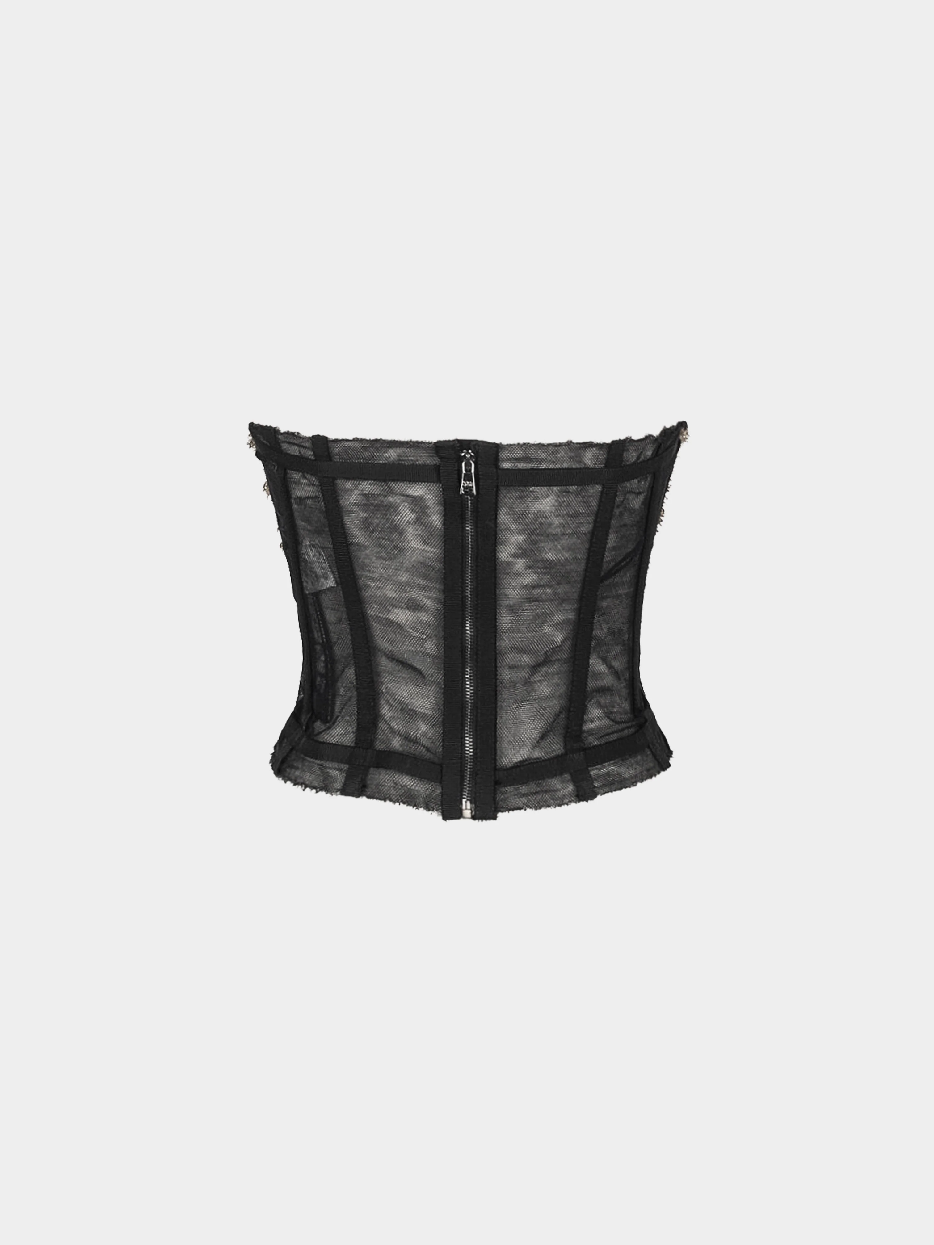 Dolce and Gabbana 2010s Red and Gold Heart Tulle Bustier Top - Image 2