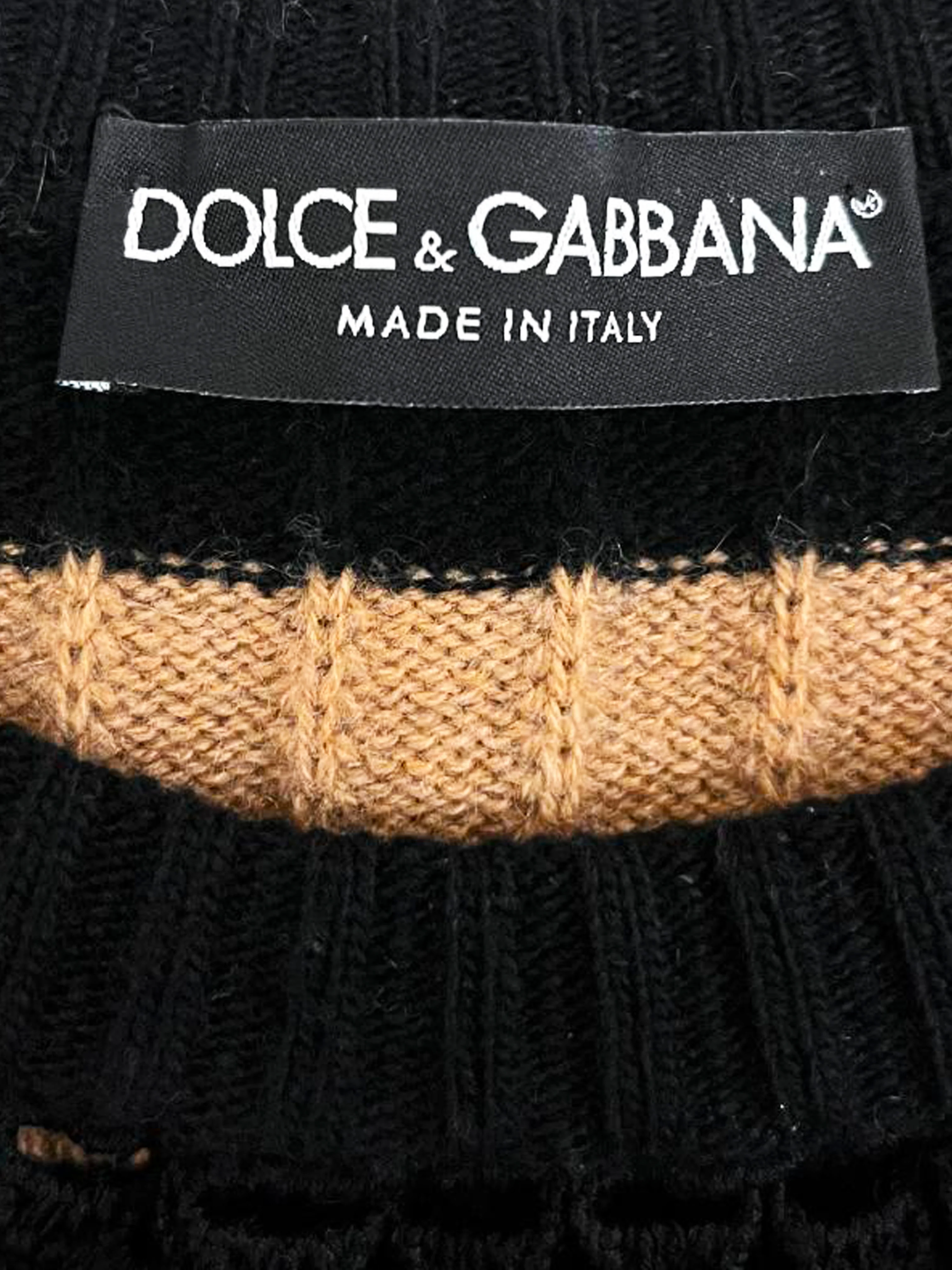 Dolce and Gabbana 2010s Striped Sacred Heart Knit Sweater - Image 4