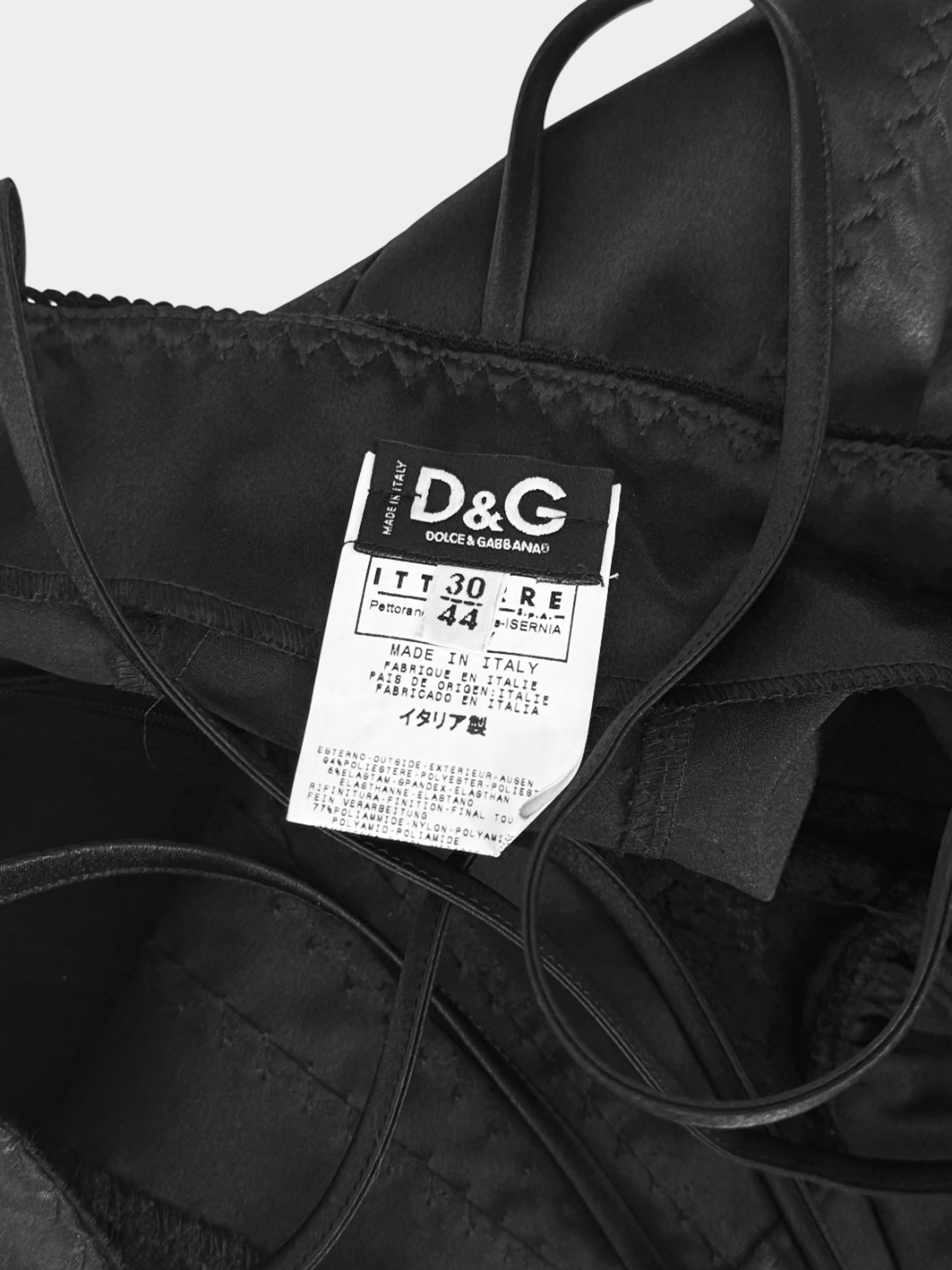 Dolce and Gabbana D&G 2000s Black Silk Bustier Dress - Image 3