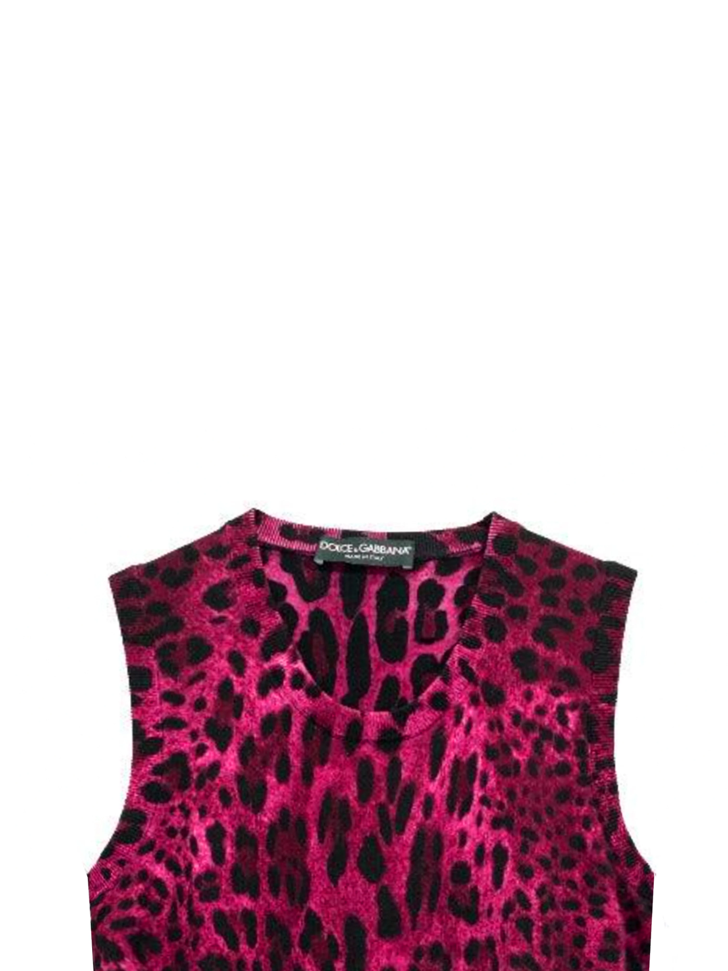 Dolce and Gabbana 2000s Pink Leopard Knit Sweater - Image 3
