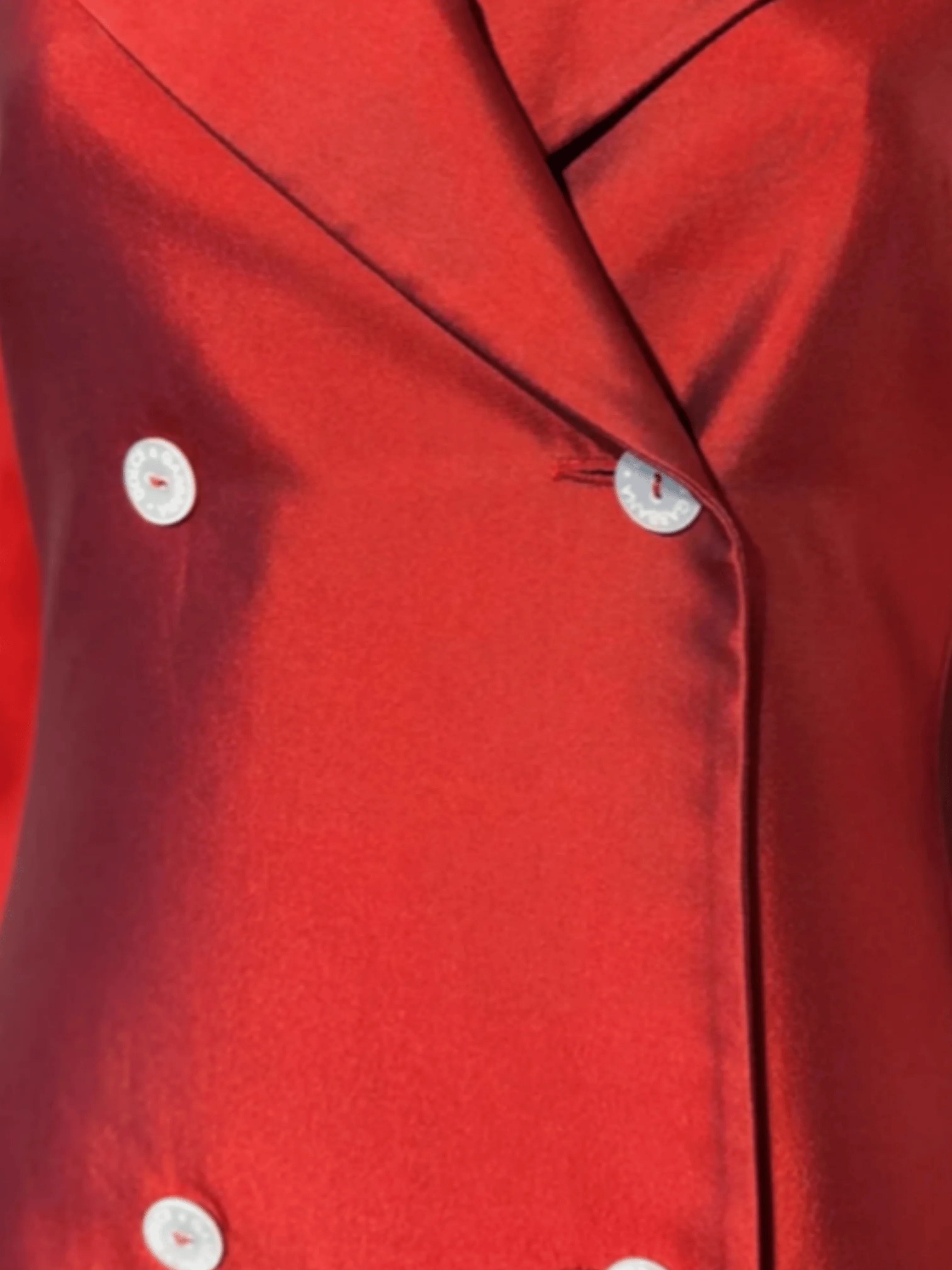 Dolce and Gabbana SS 1996 Runway Red Silk Blazer - Image 3