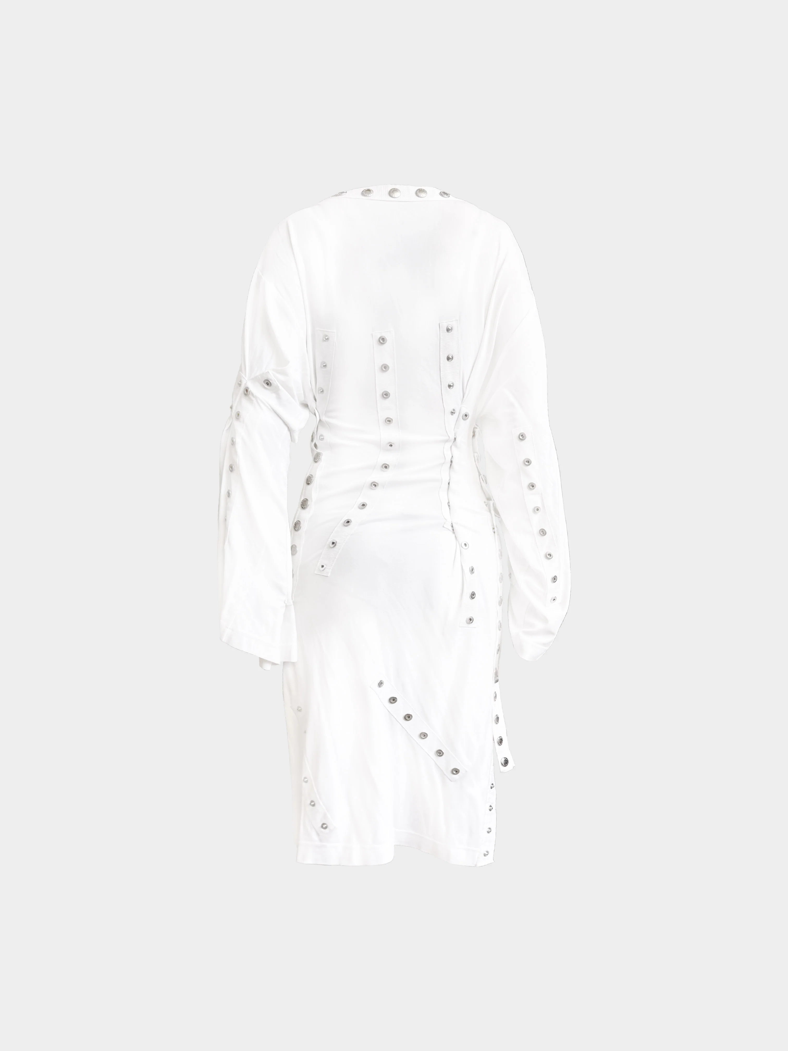 Dolce and Gabbana SS 2003 Runway White Viscose Snap Dress - Image 2
