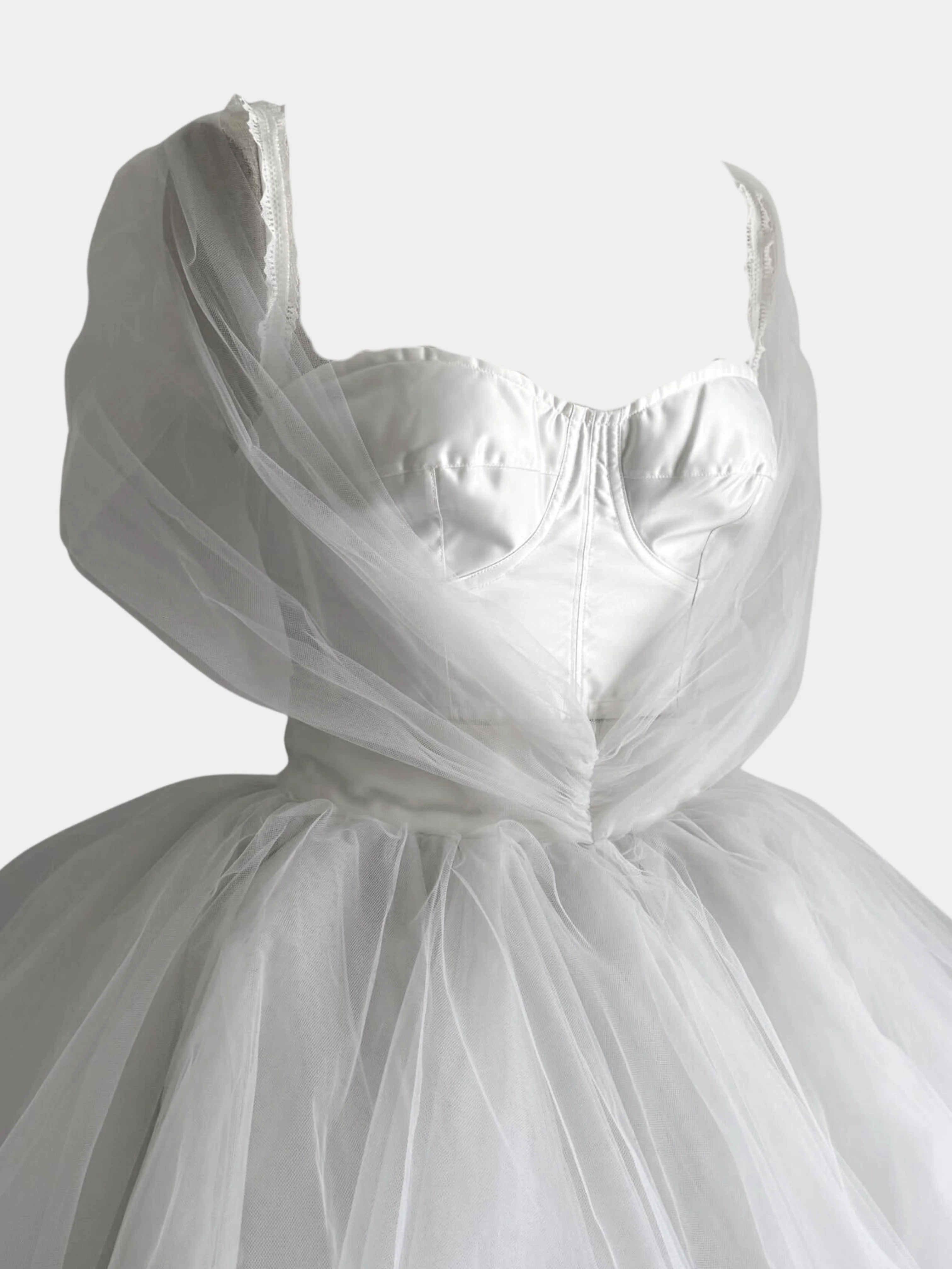 Dolce and Gabbana SS 1992 White Tulle Bustier Ballet Skirt Dress - Image 5