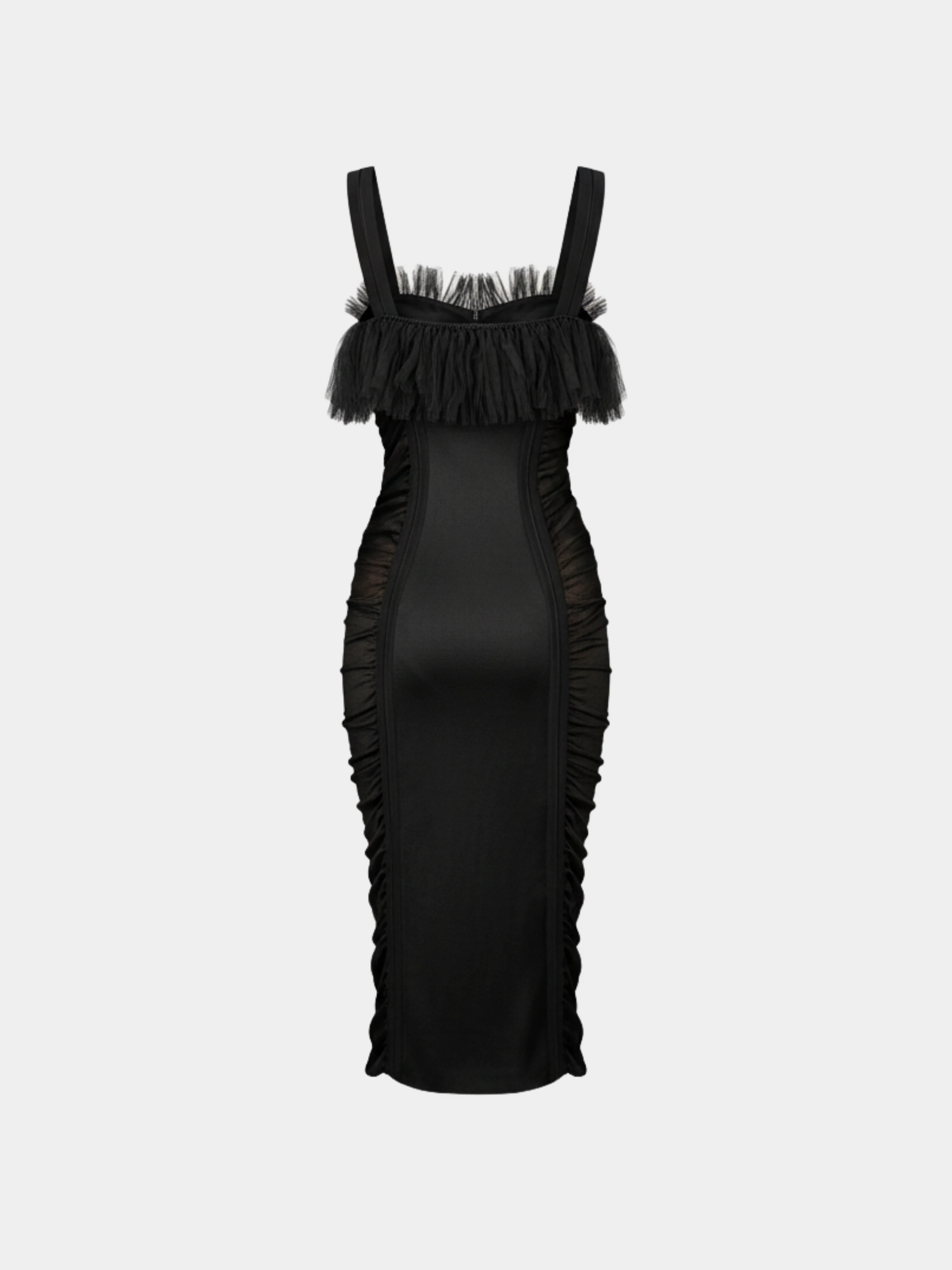 Dolce and Gabbana 2000s Black Rayon Lace-Up Cross Embellished Dress - Image 2