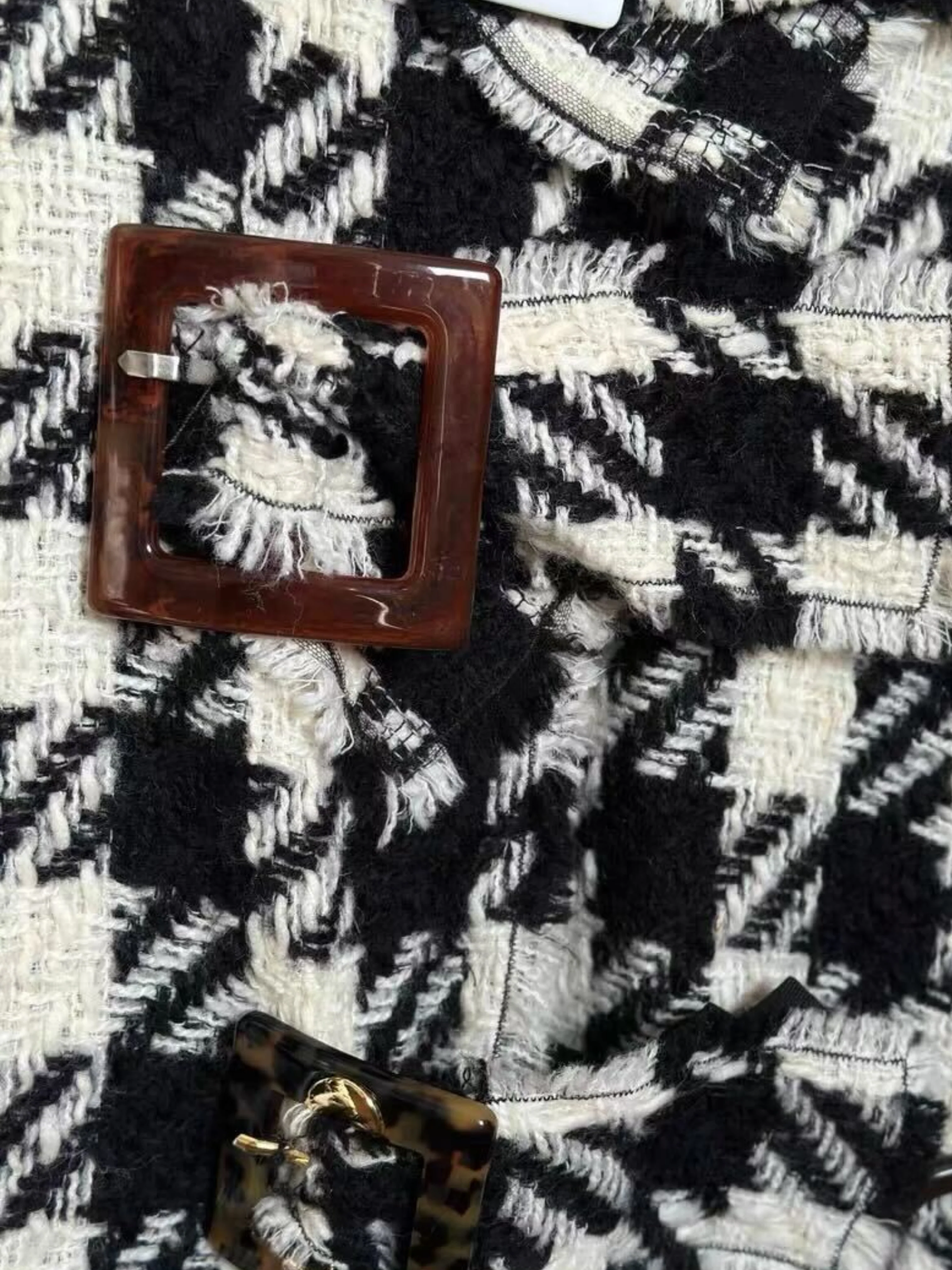 Dolce & Gabbana 2010s Black White Houndstooth Coat - Image 6