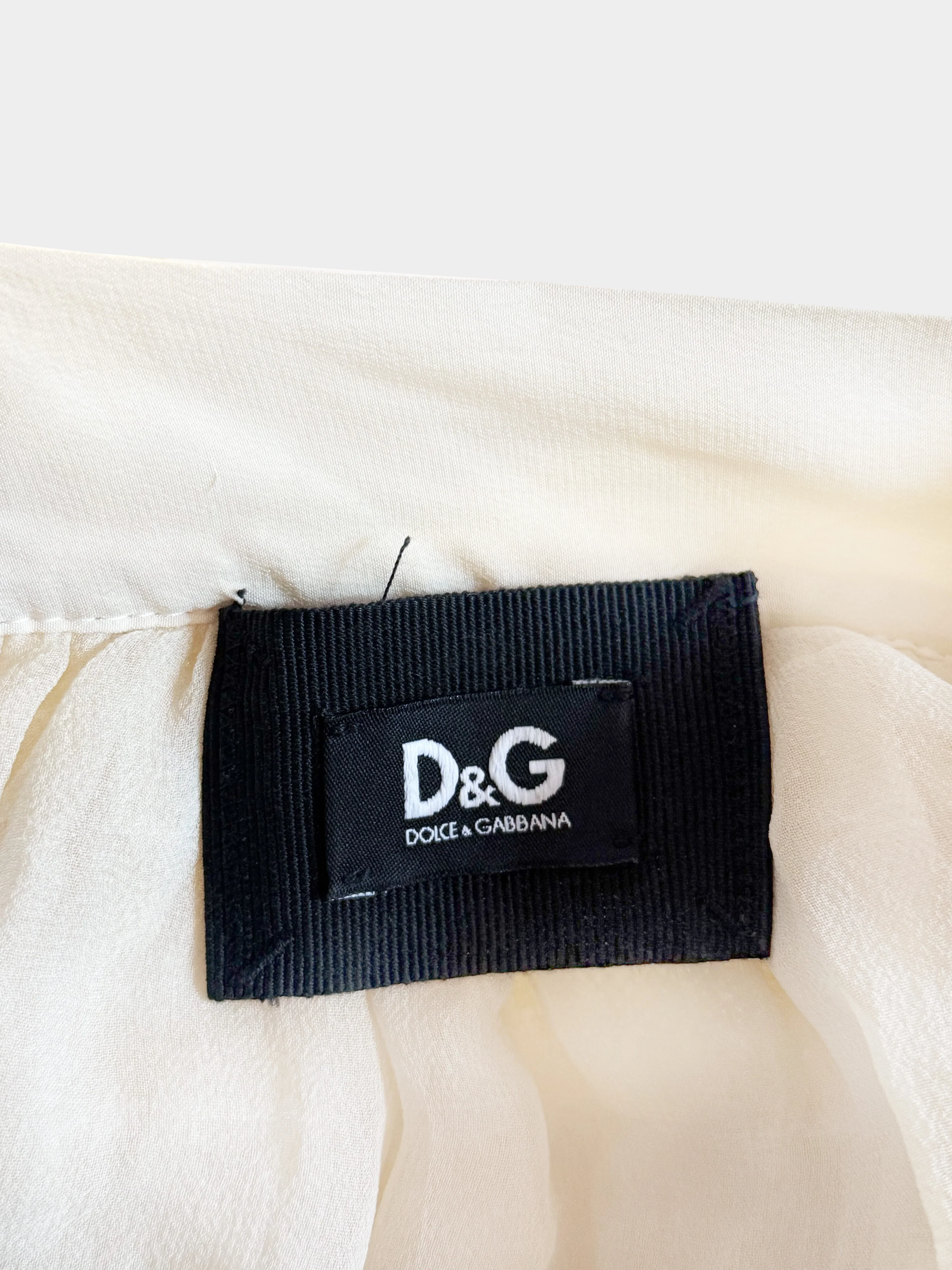 Dolce & Gabbana D&G 2010s Cream Ruffled Mini Skirt - Image 4