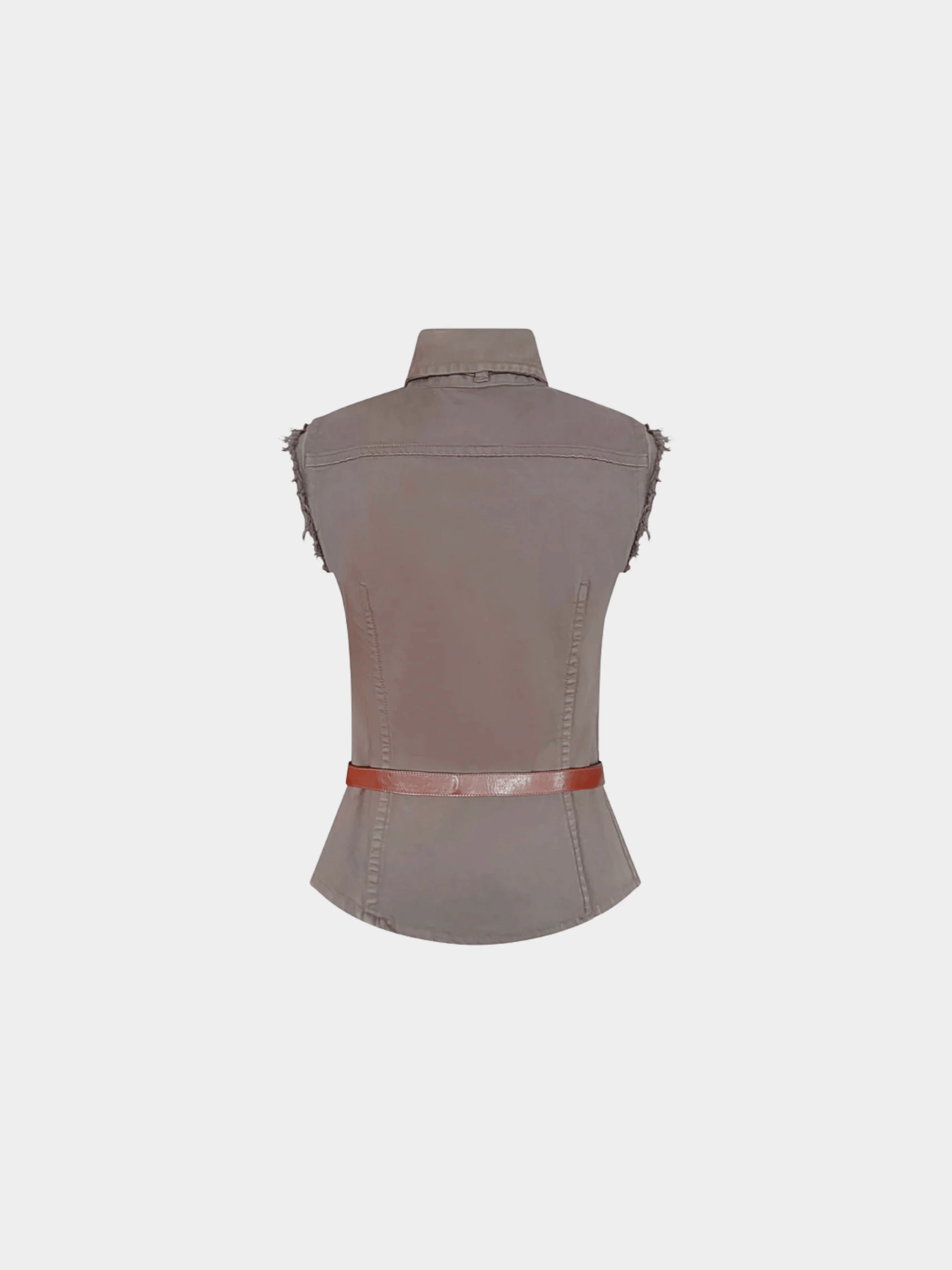 Dsquared2 FW 2003 Brown Leather Strap Top - Image 2