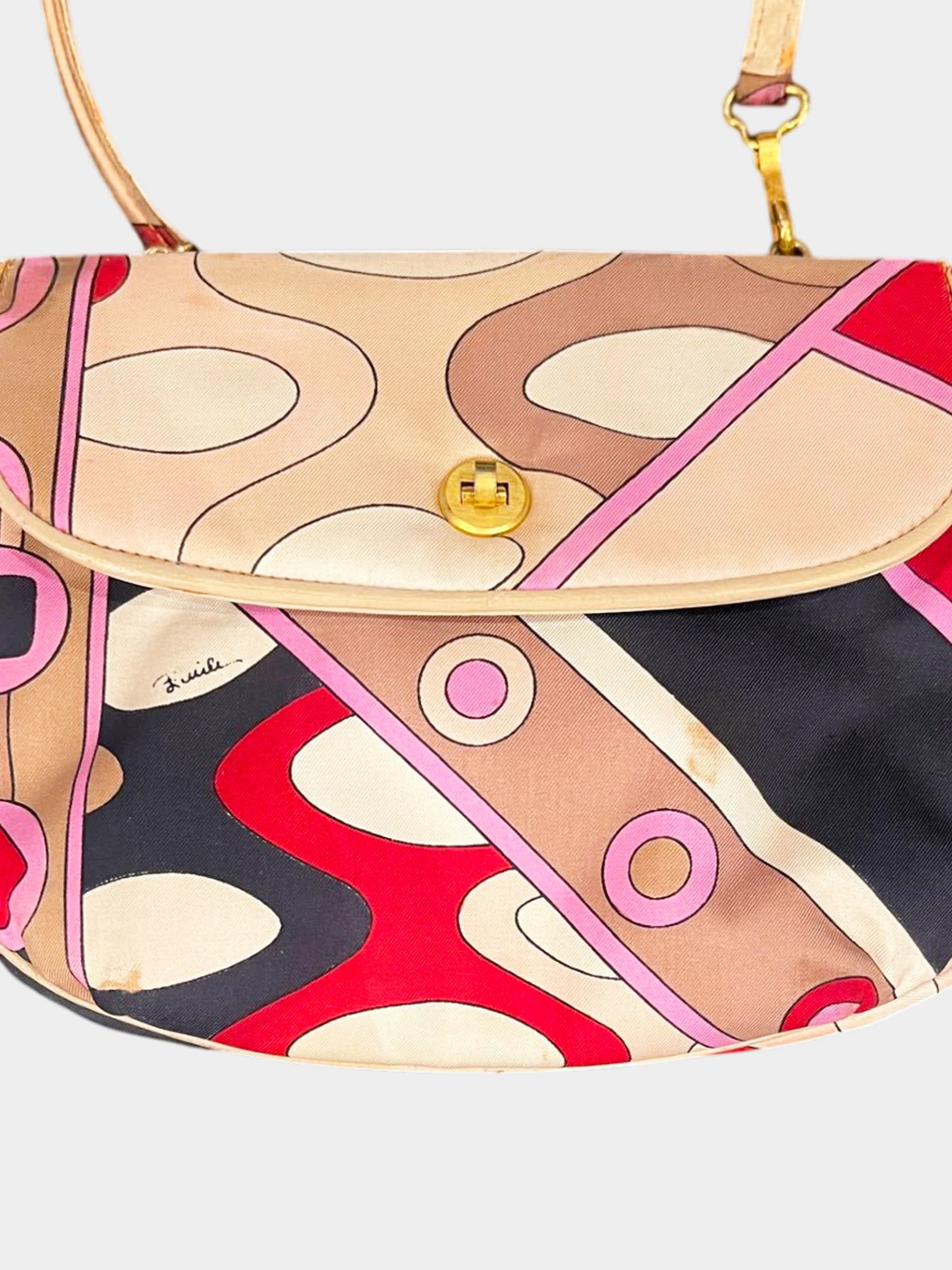 Emilio Pucci 1960s Multicolor Abstract Print Handbag - Image 3
