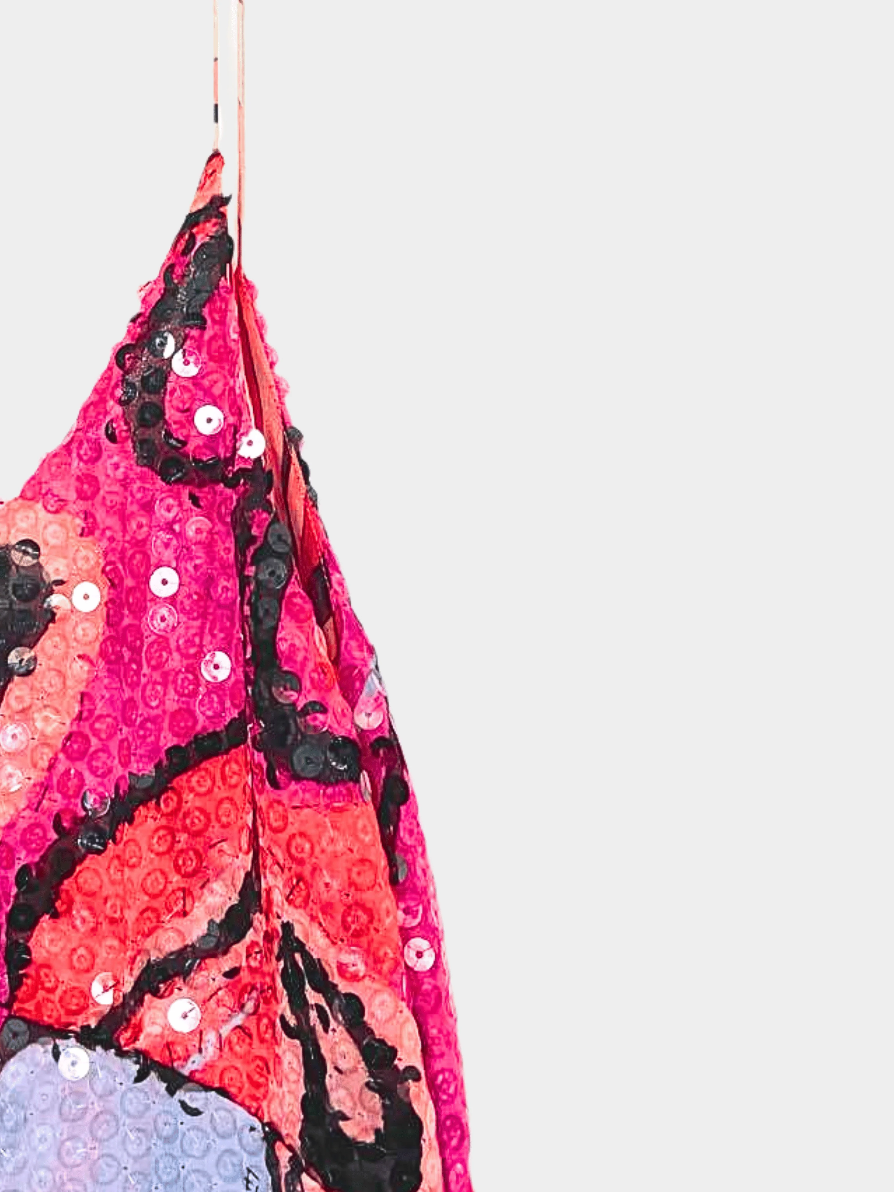 Emilio Pucci 1990s Pink Silk and Sequin Shift Dress - Image 3