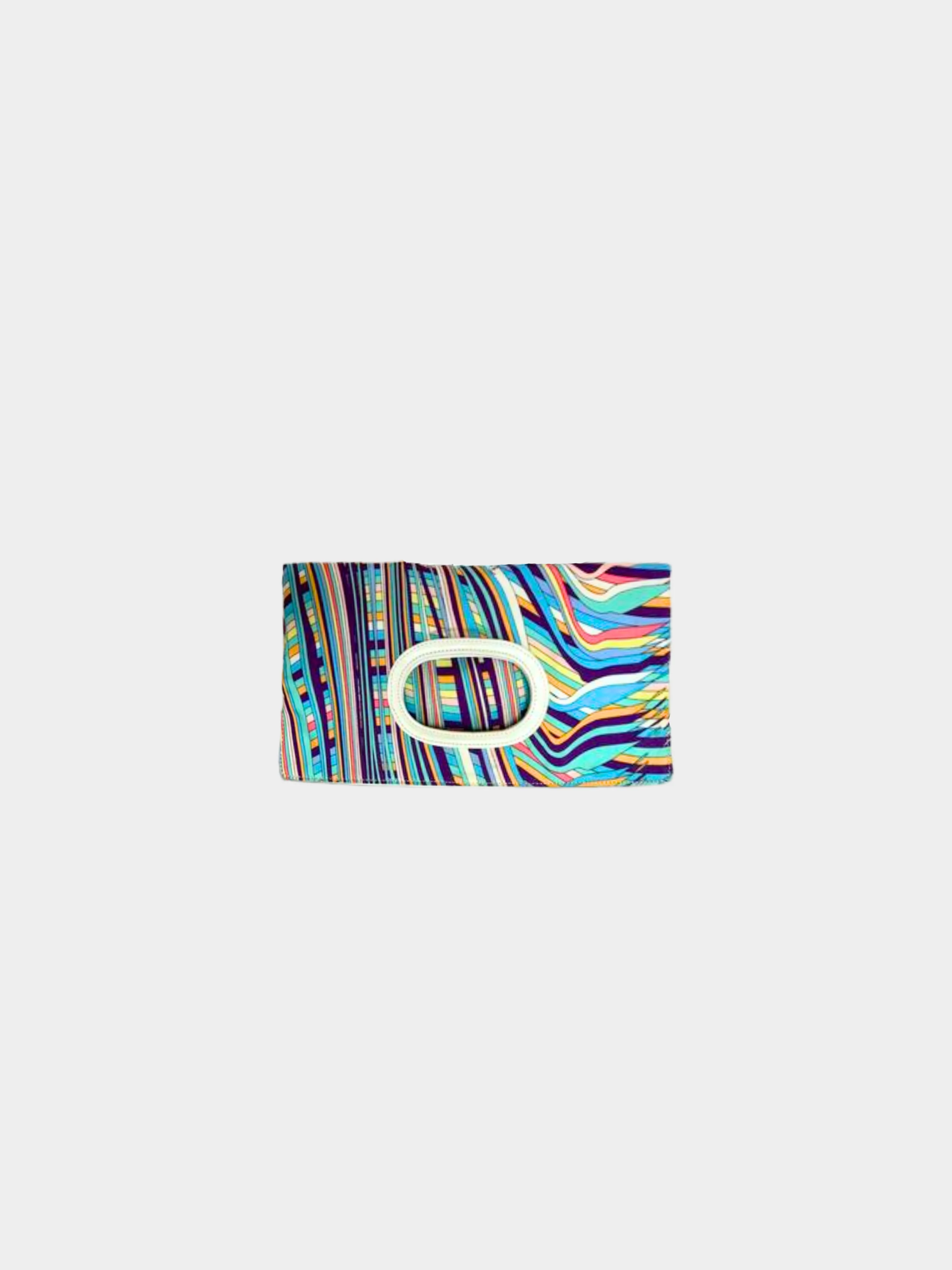 Emilio Pucci 2000s Multicolour Psychadelic Print Foldover Envelope Bag - Image 2