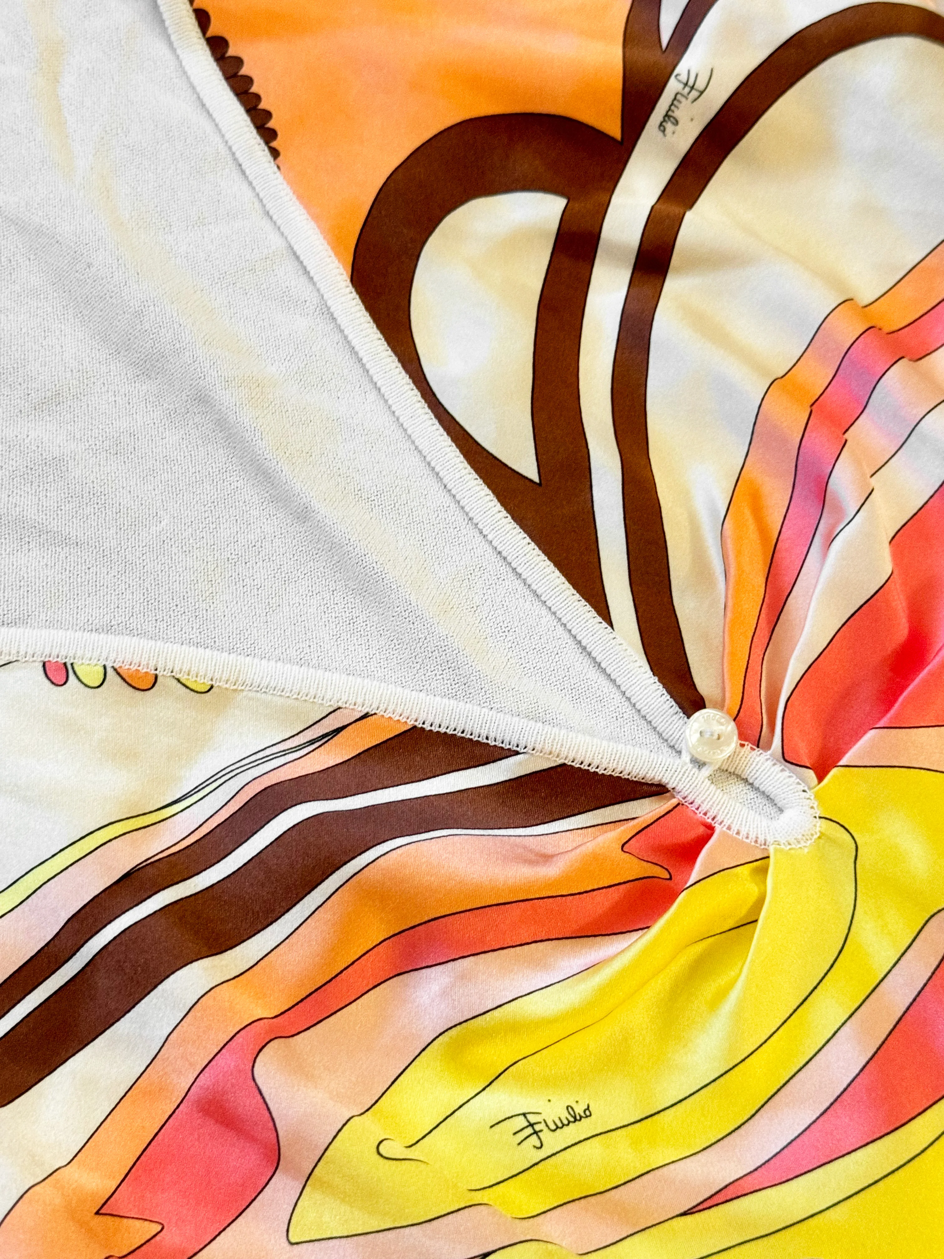 Emilio Pucci 2000s Silk Multicolor Firenze Print Top - Image 2
