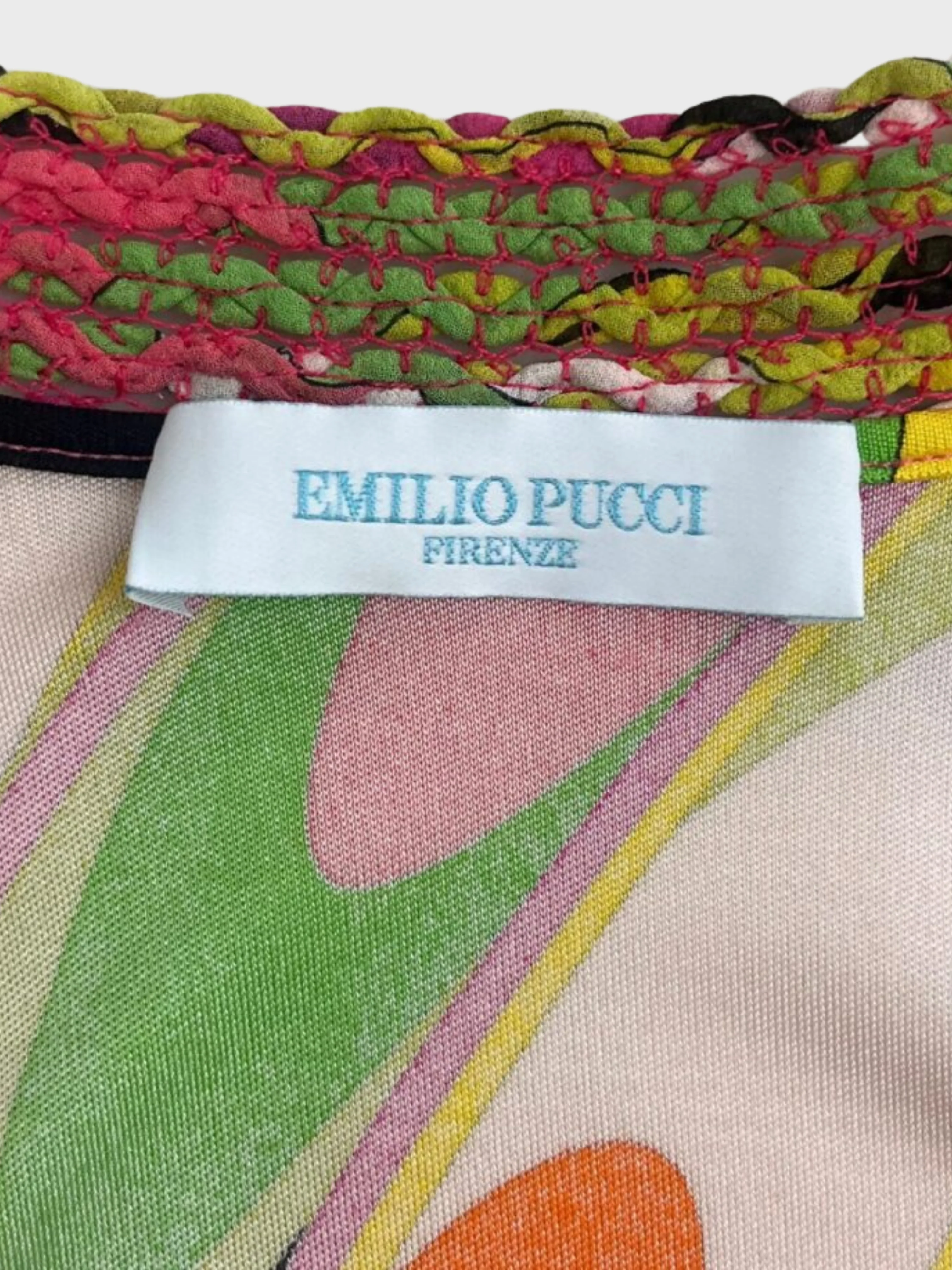 Emilio Pucci 2005 Multicolor Silk Jersey Chain Stitch Gown - Image 4