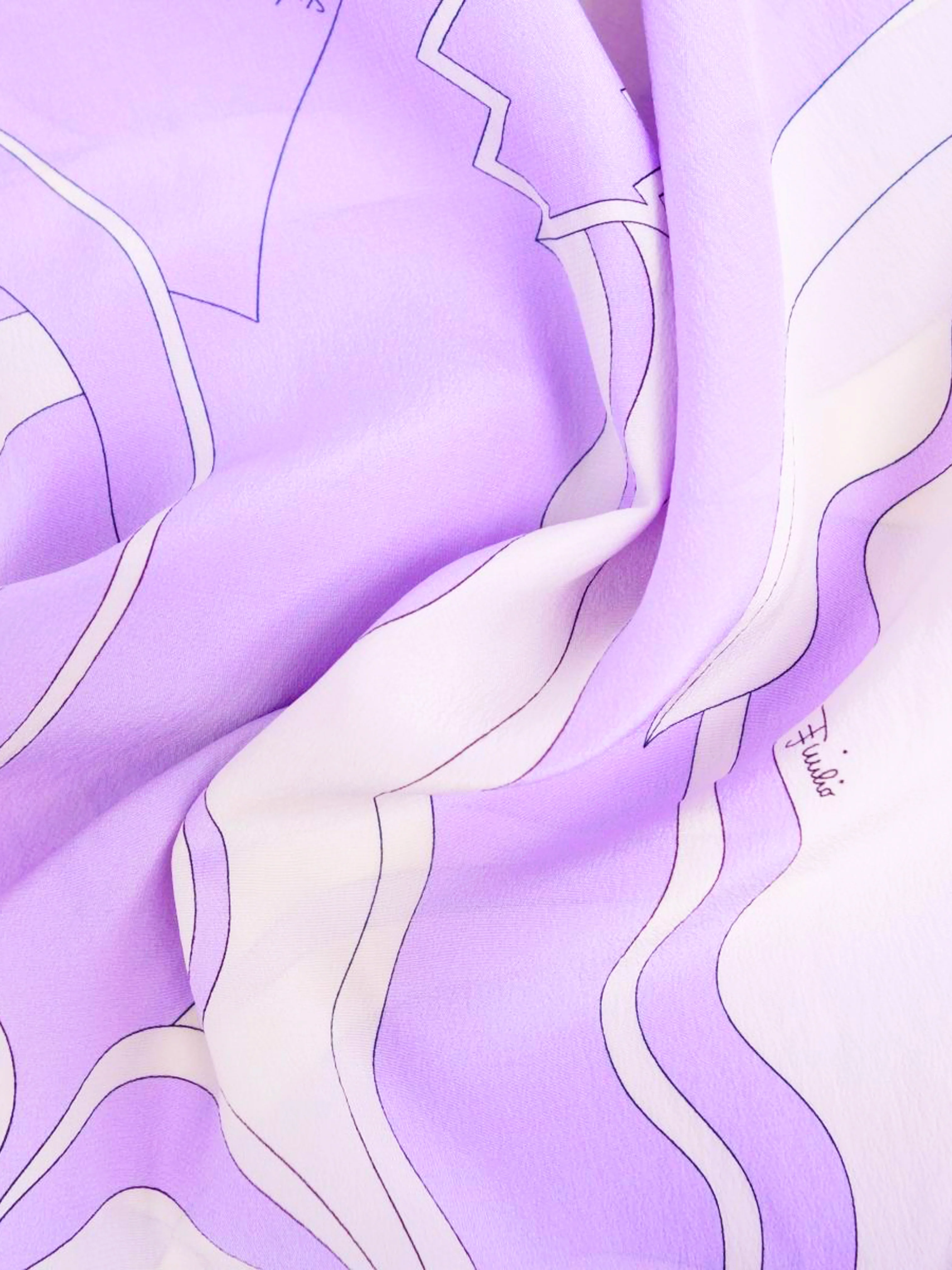 Emilio Pucci 2010s Silk Lavender and White Tank - Image 4