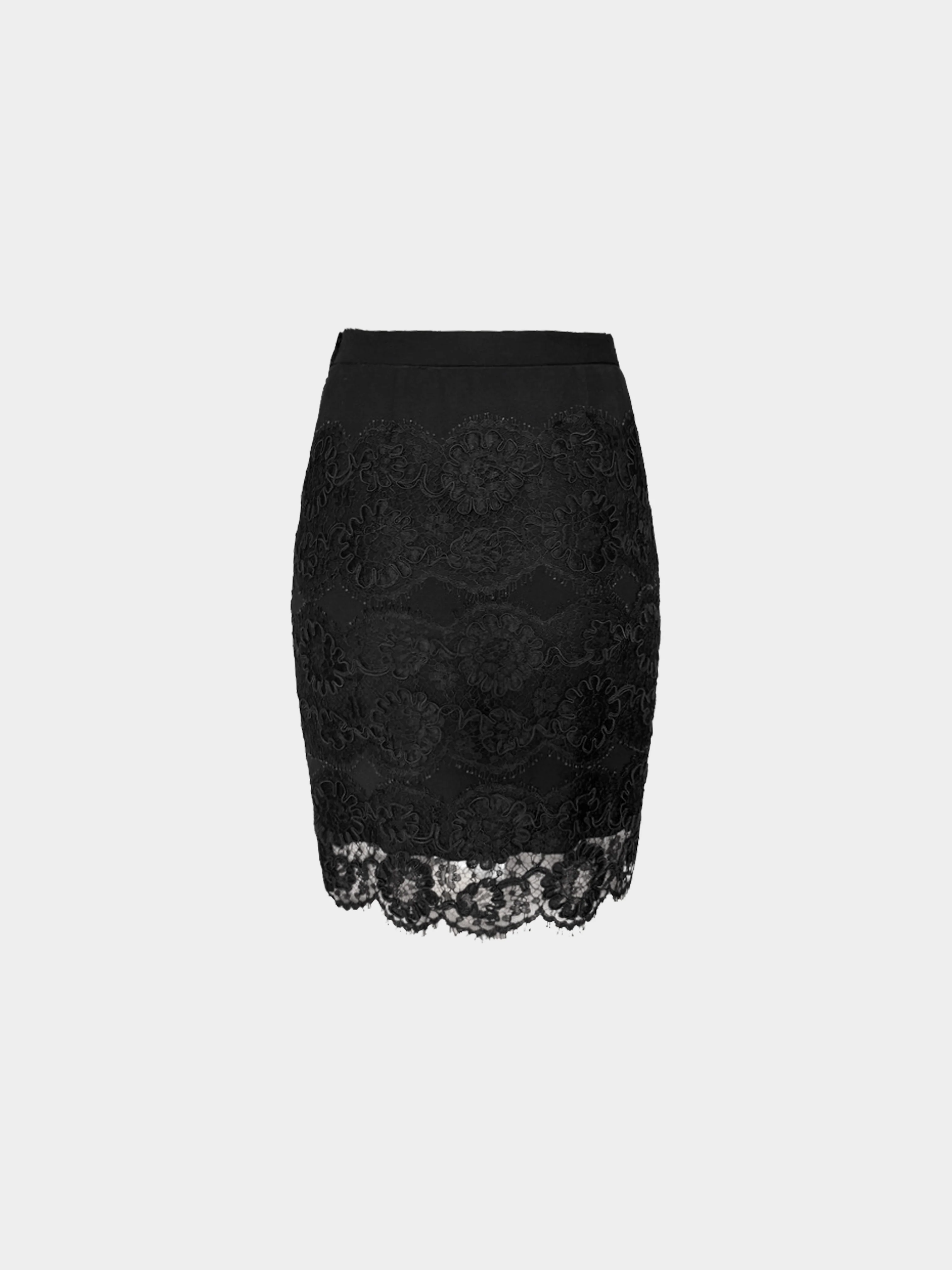 Escada 1990s Black Label Couture Lace Pencil Skirt - Image 2