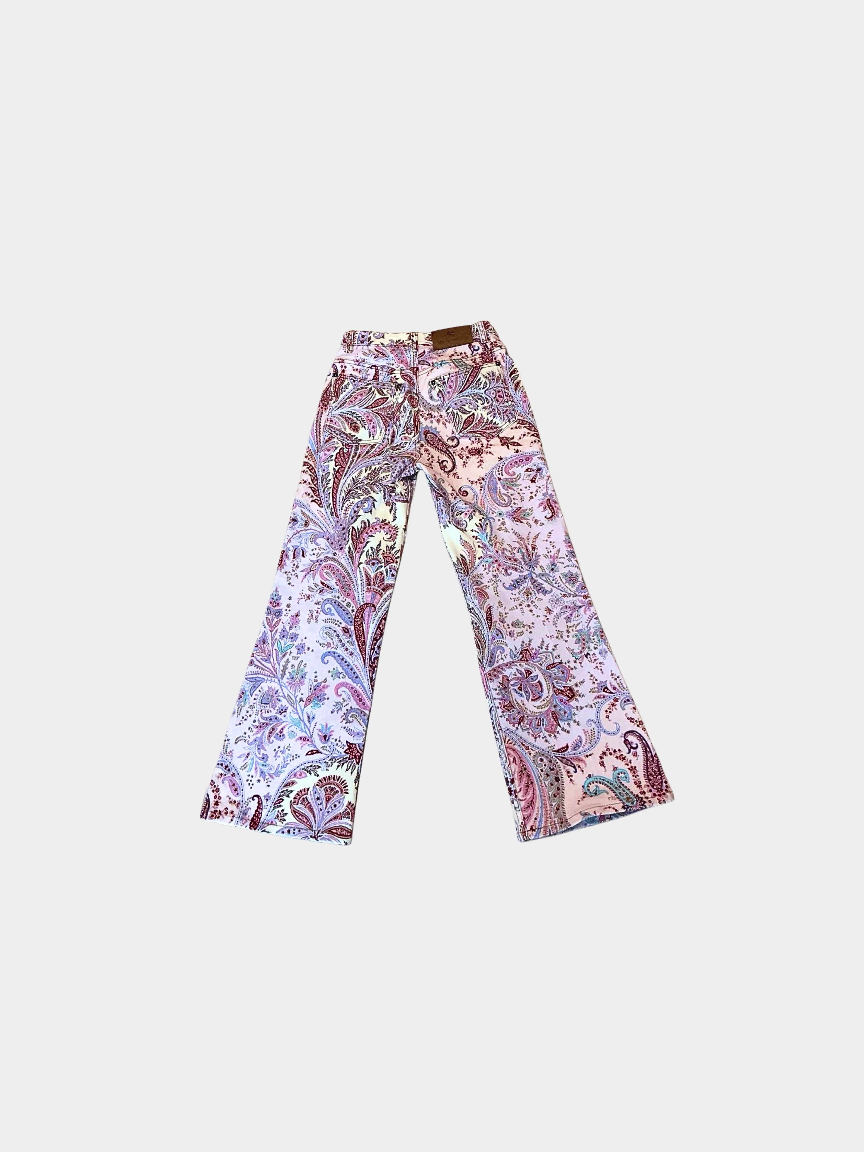 Etro 2000s Pink Paisley Denim Jeans - Image 2