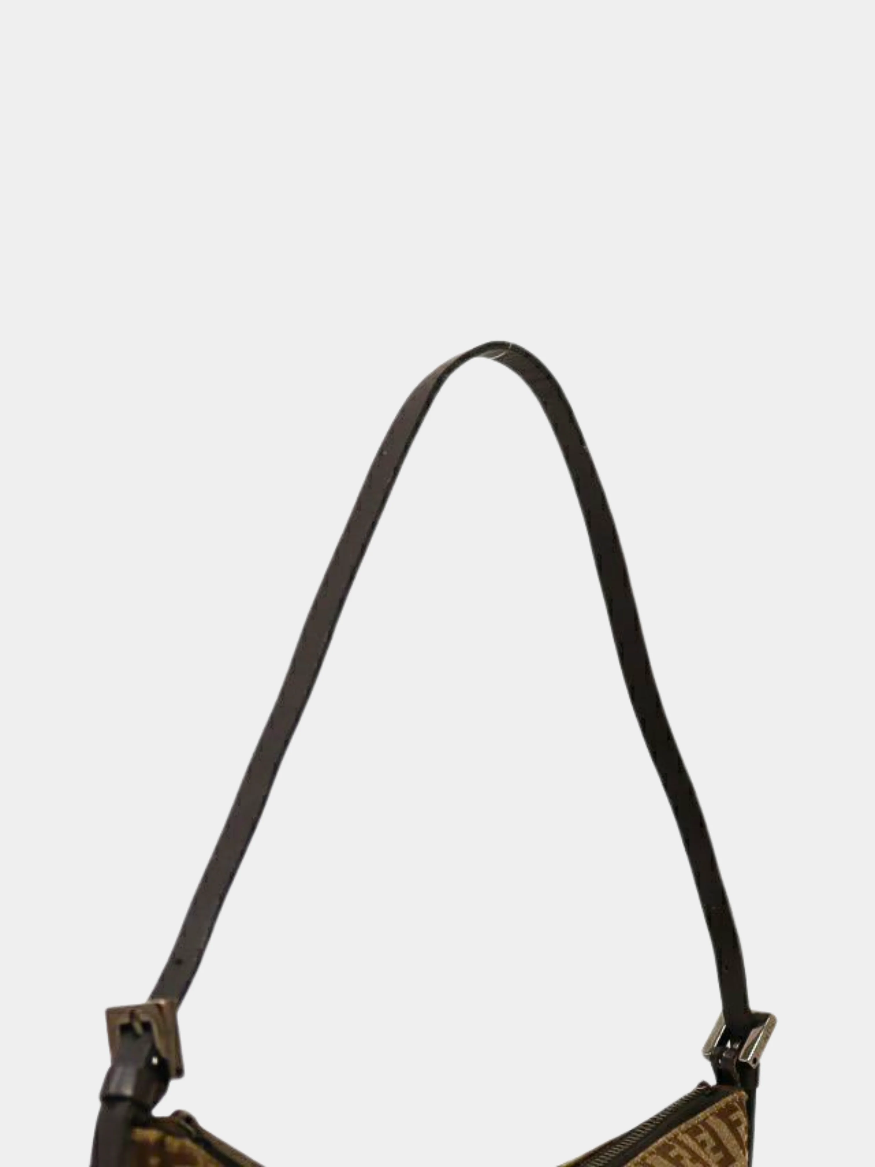 Fendi 1990s Brown Monogram Zucchino Boat Bag - Image 4