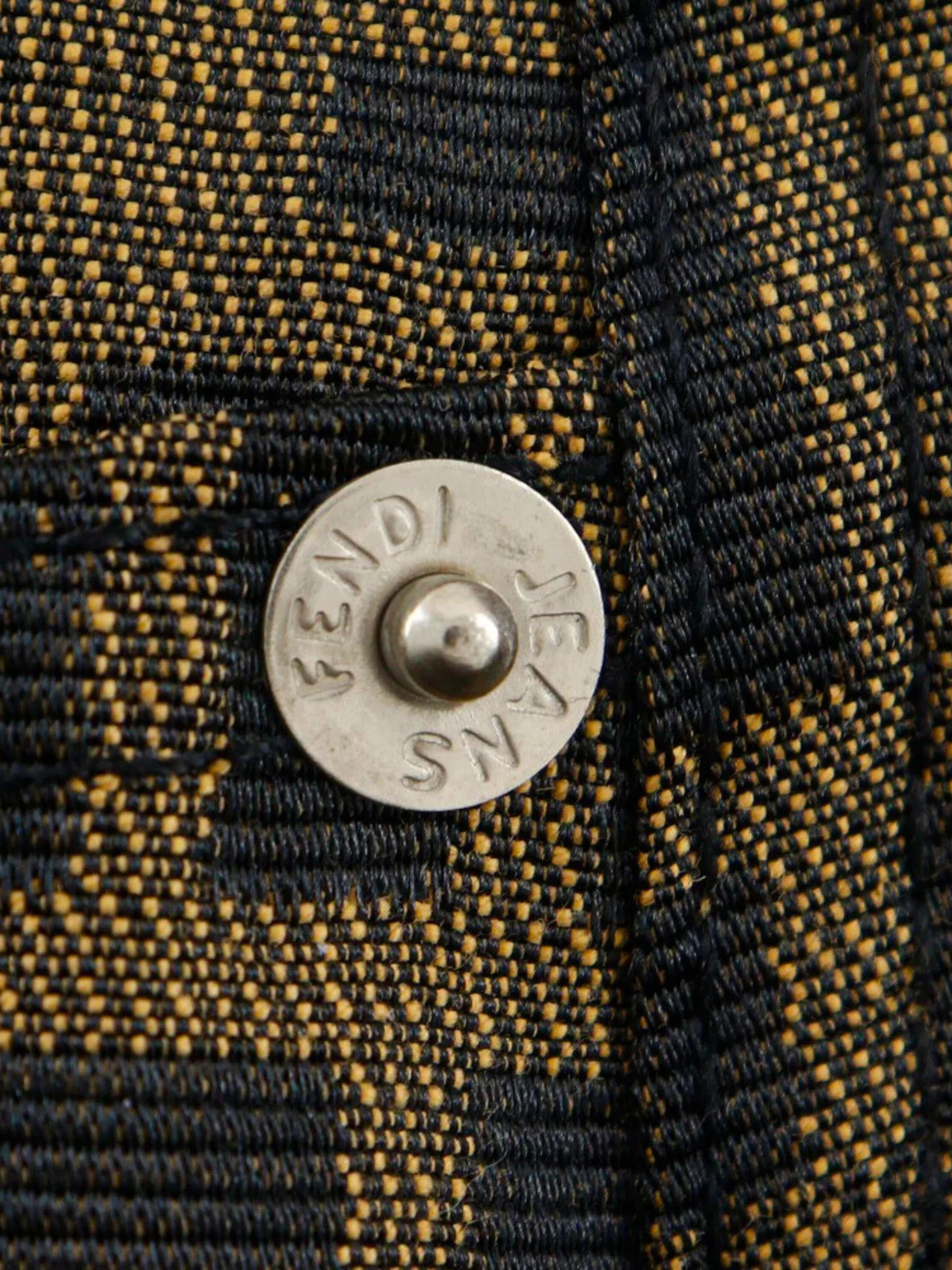 Fendi 1990s Brown Zucca Pattern Tight Skirt - Image 5