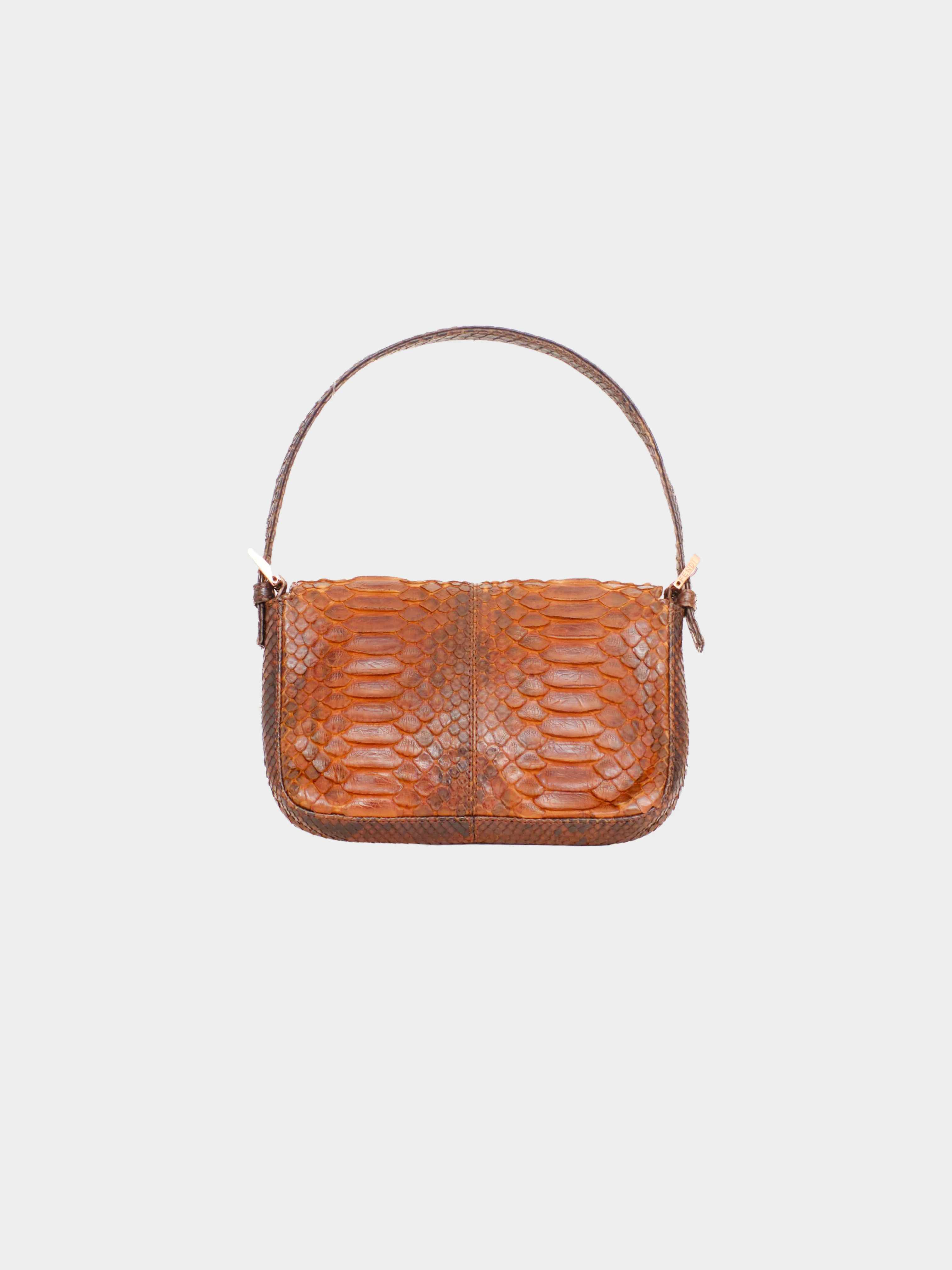 Fendi 1990s Limited Edition Brown Python Leather Baguette - Image 2