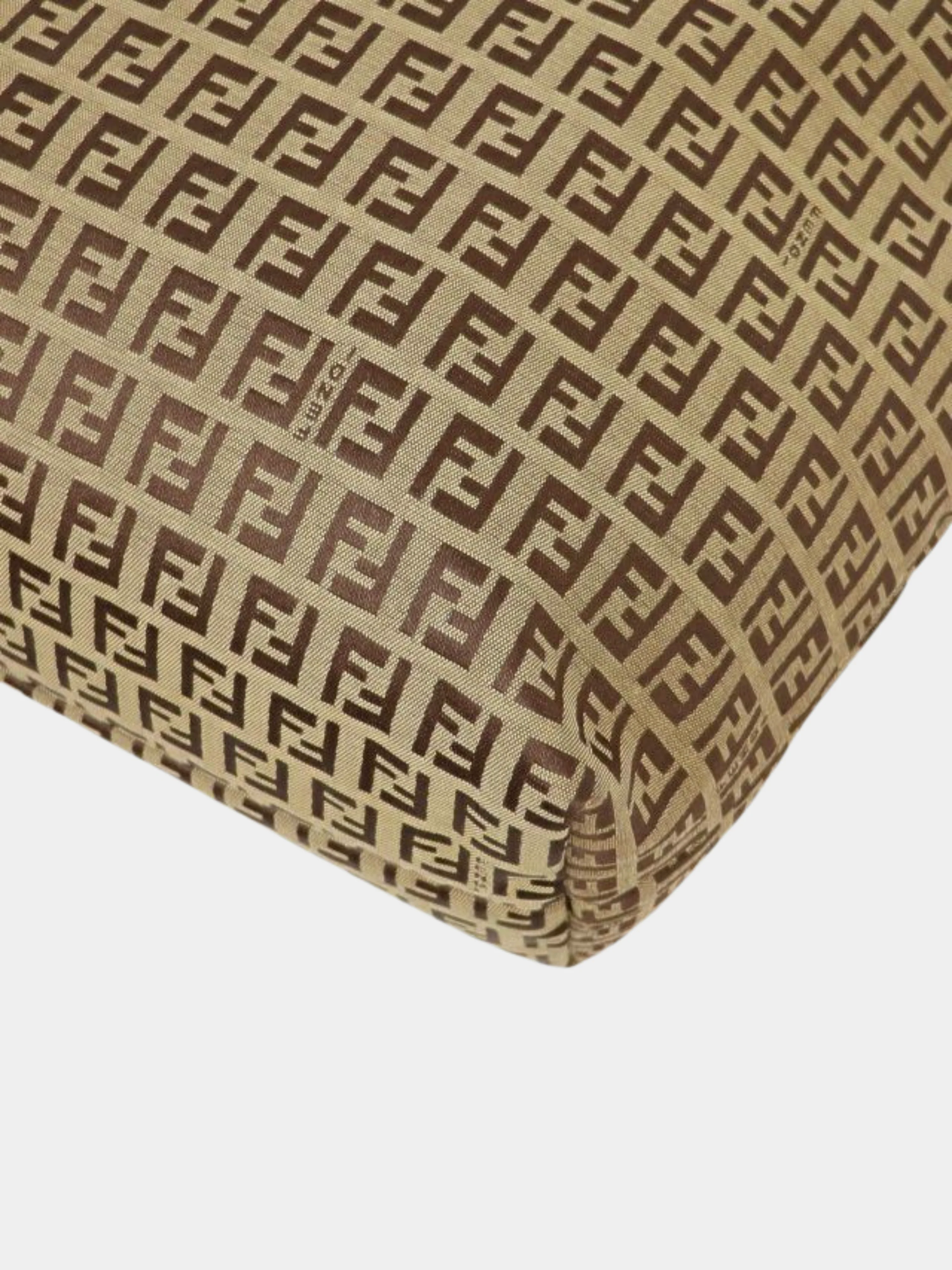 Fendi 2000s Beige and Brown Zucchino Canvas Tote Bag - Image 4