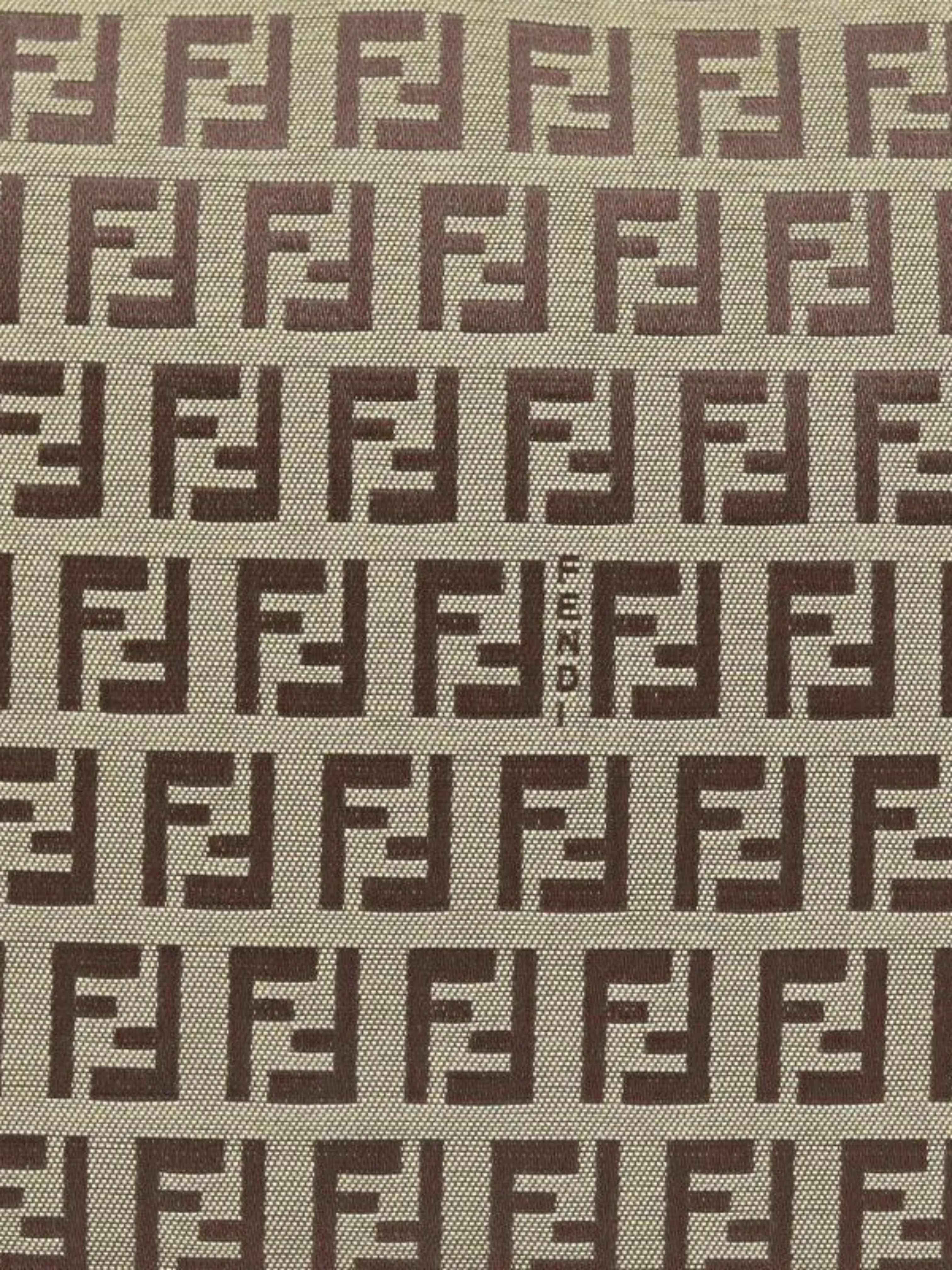 Fendi 2000s Beige and Brown Zucchino Canvas Tote Bag - Image 8