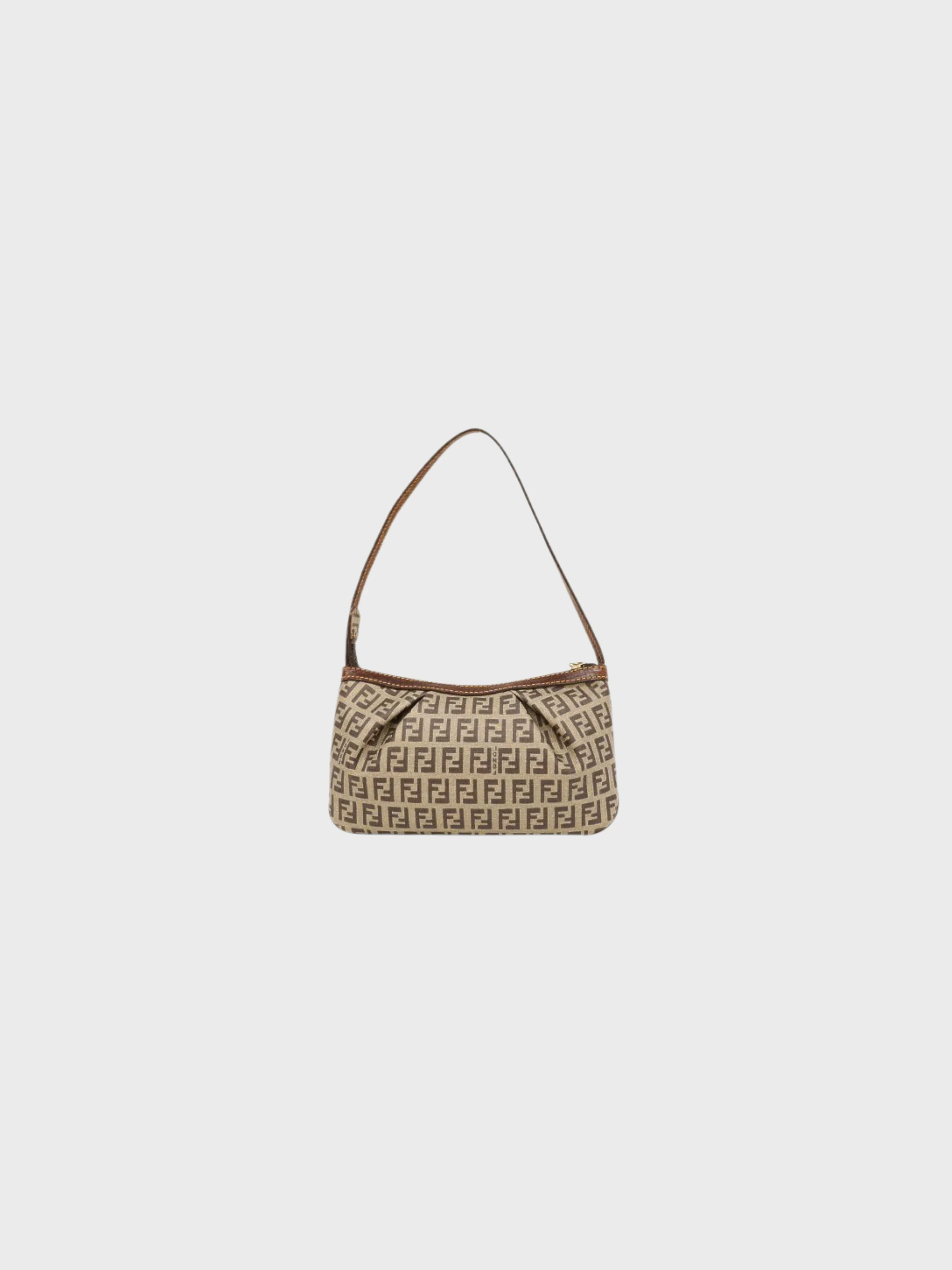 Fendi 2008 Beige Brown Zucchino Pochette - Image 2